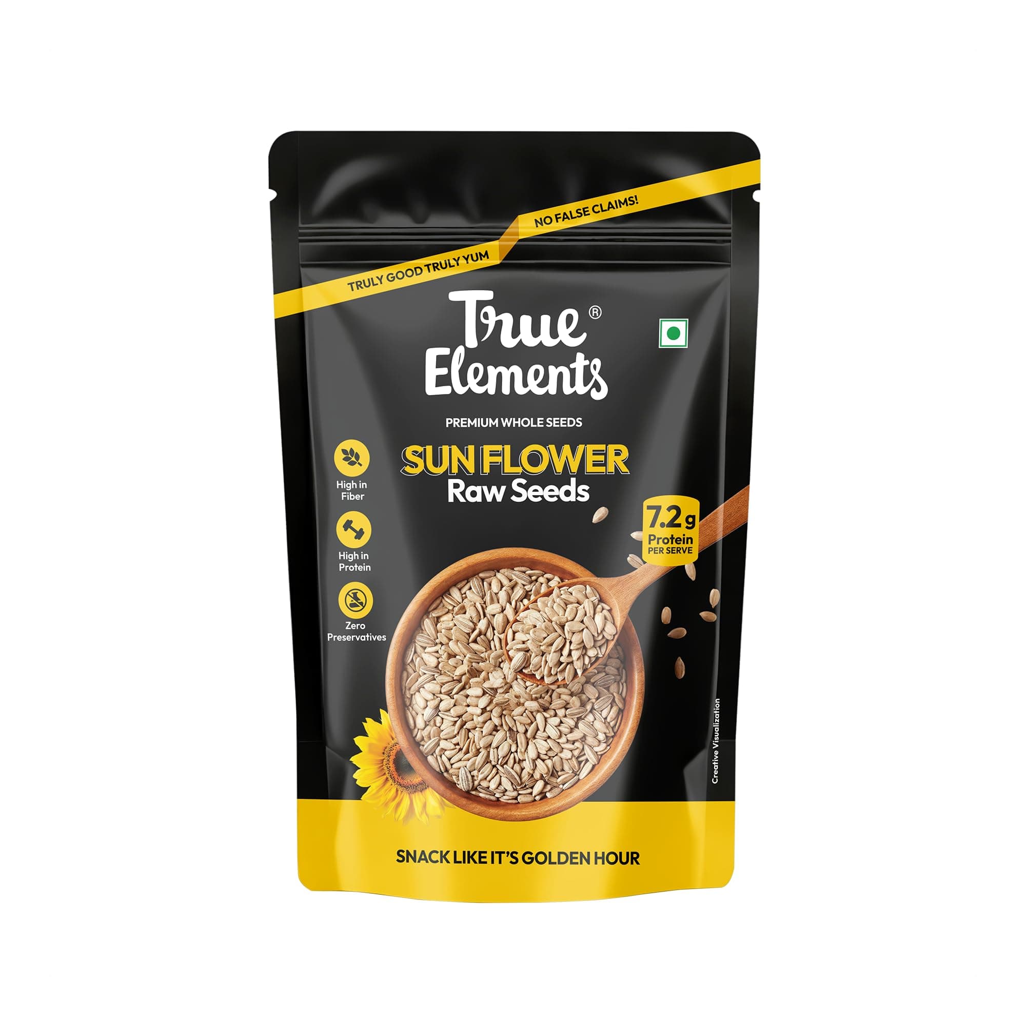 - True Elements Raw Sunflower Seeds 250g - Vitamin E Rich Super Seeds | High Fibre | Perfect for Snacking, Salads, Oats Topping & Seed Cycling