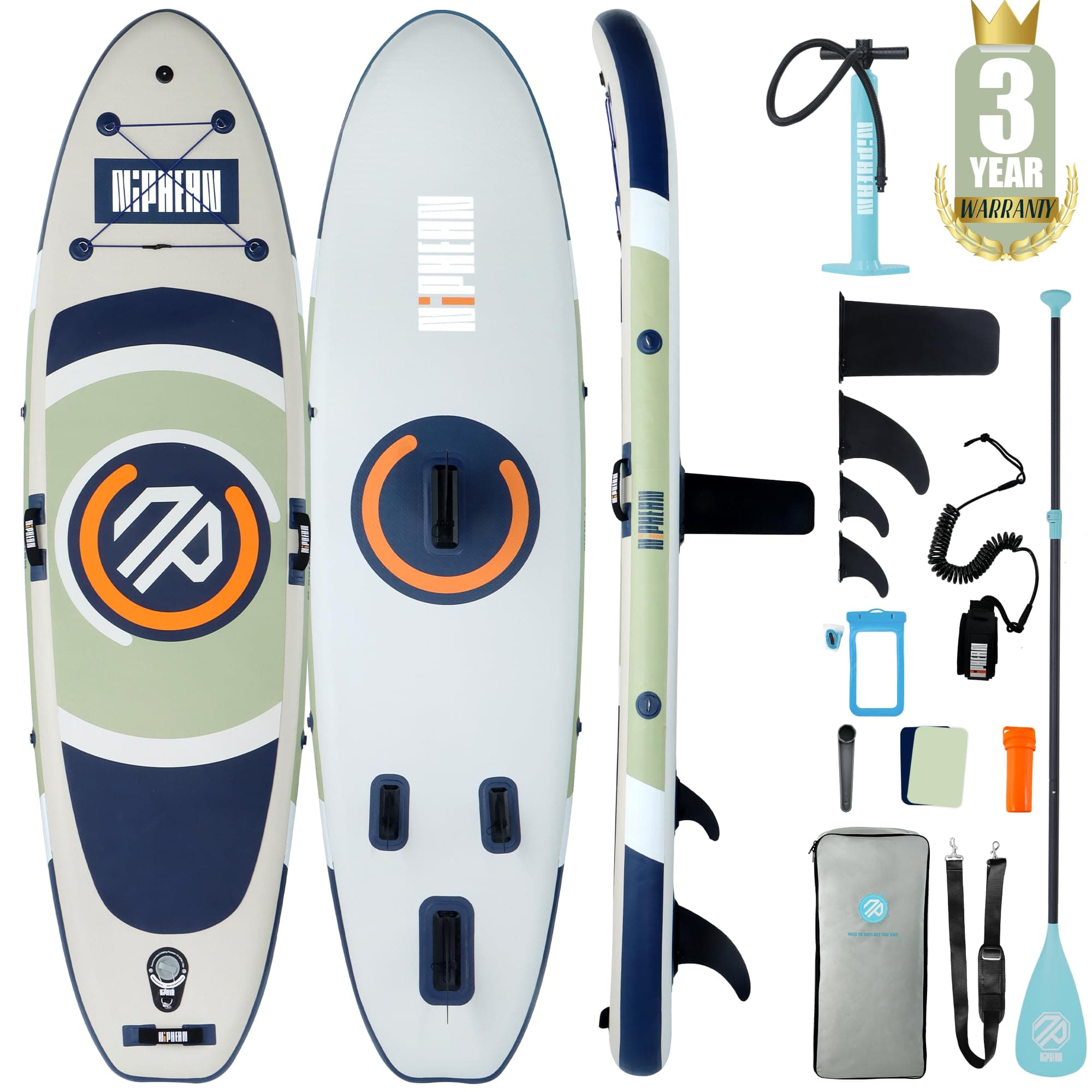 Niphean Inflatable Paddle Board with Stable Wing and Durable SUP Accessories, 10' Stand up Paddle Boards for Adults & Youth, Idea for Stand up Paddleboarding Beginner, Versatile Yoga Paddle Board