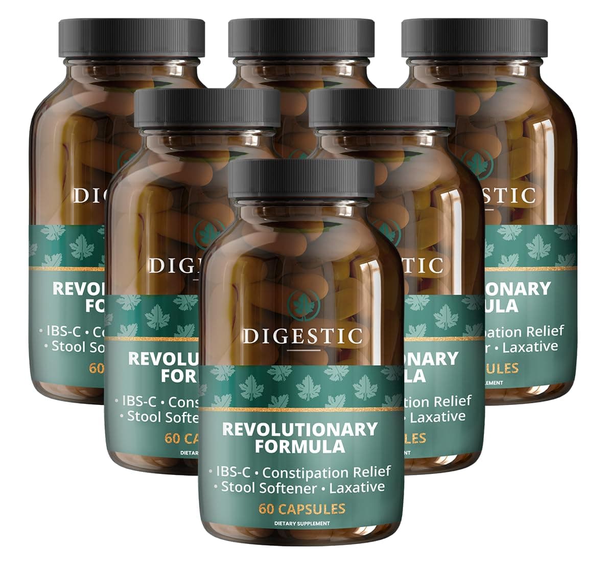 Digestic - Laxative for Constipation Relief, Stool Softener for IBS Severe and Strong Constipation 100% Natural - 360 Capsules - Colon Detox Cleanse, Gas and Bloating Stomach Relief for Adults