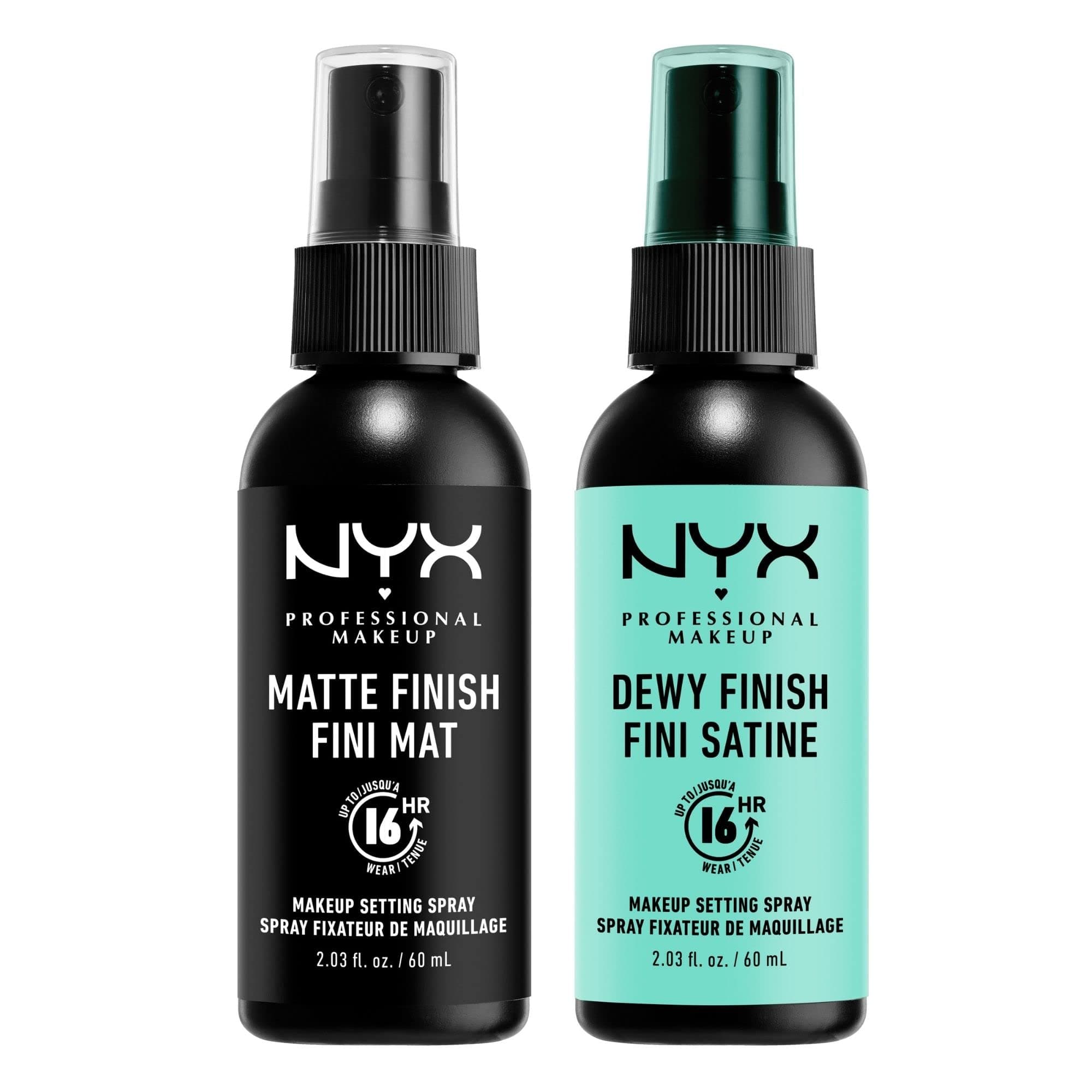 2 NYX Makeup Setting Spray"MSS 01+02" Matte/Dewy Finish (Long Lasting)