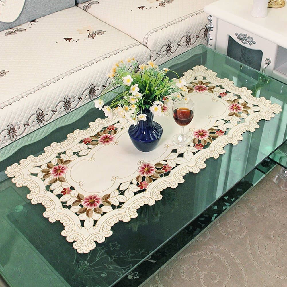 coffee table tablecloth fabric/ oblong table cloth/Modern garden-style living room end table cloth-C 40x85cm(16x33inch)