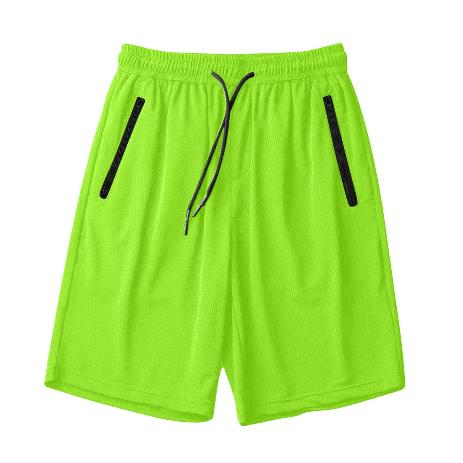 Men's Thin Ice Silk Quick Dry Shorts Casual Drawstring Elastic Waist Stretch Yoga Running Short Pants with Pockets