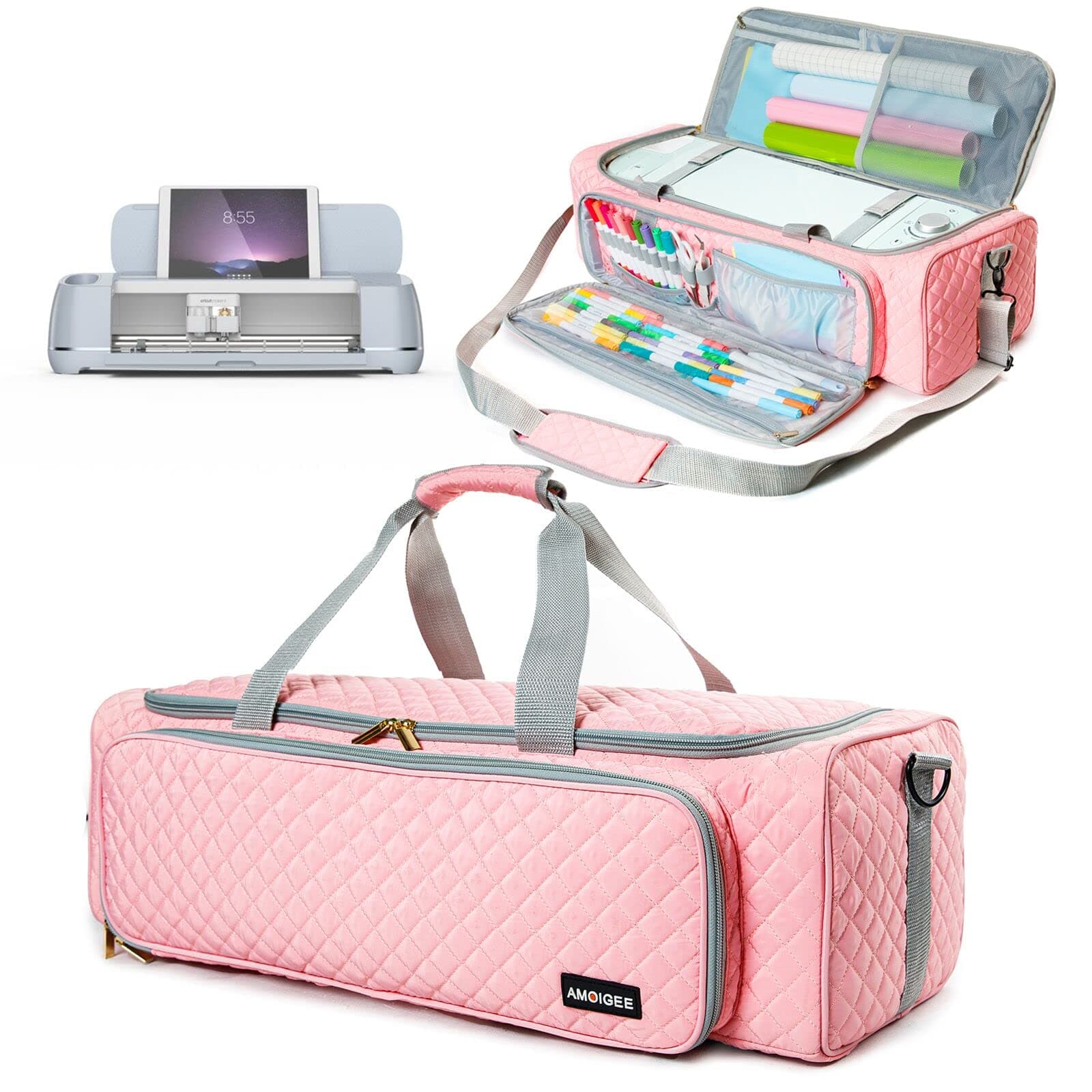 Carrying Case for Cricut Maker 4, Cricut Explore Air 2, Cricut Maker 3, Cricut Explore 3, Cutting Machine, Storage Bag with Pockets for Cricut Accessories and Suppliers