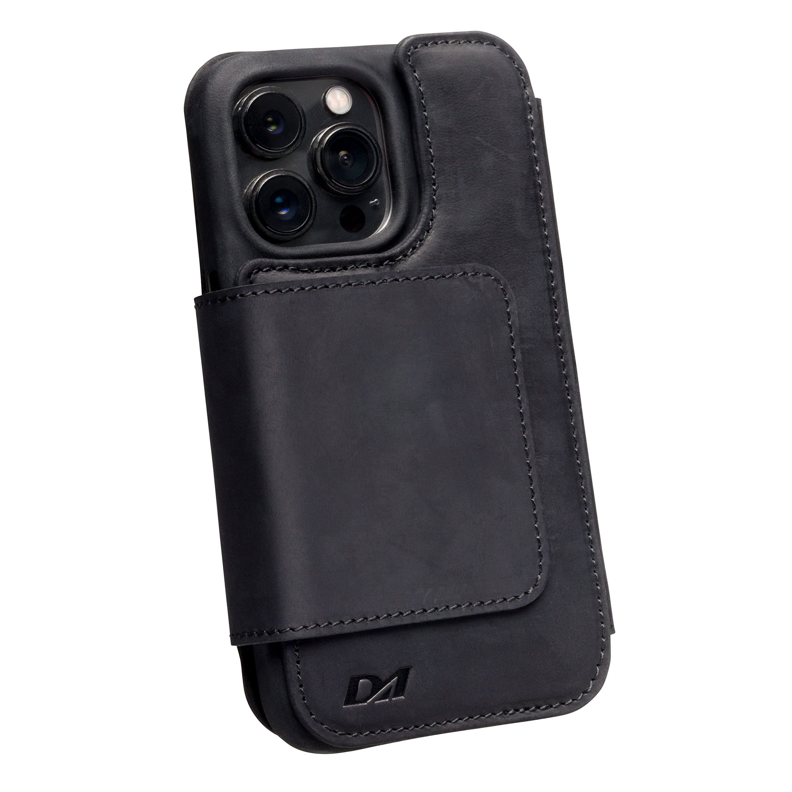 Classic V5 iPhone 14 Plus Leather Wallet Case with Detachable Magnetic Phone Case | Compatible with MagSafe and All Wireless Charging Accessories (Black, 14 Plus)