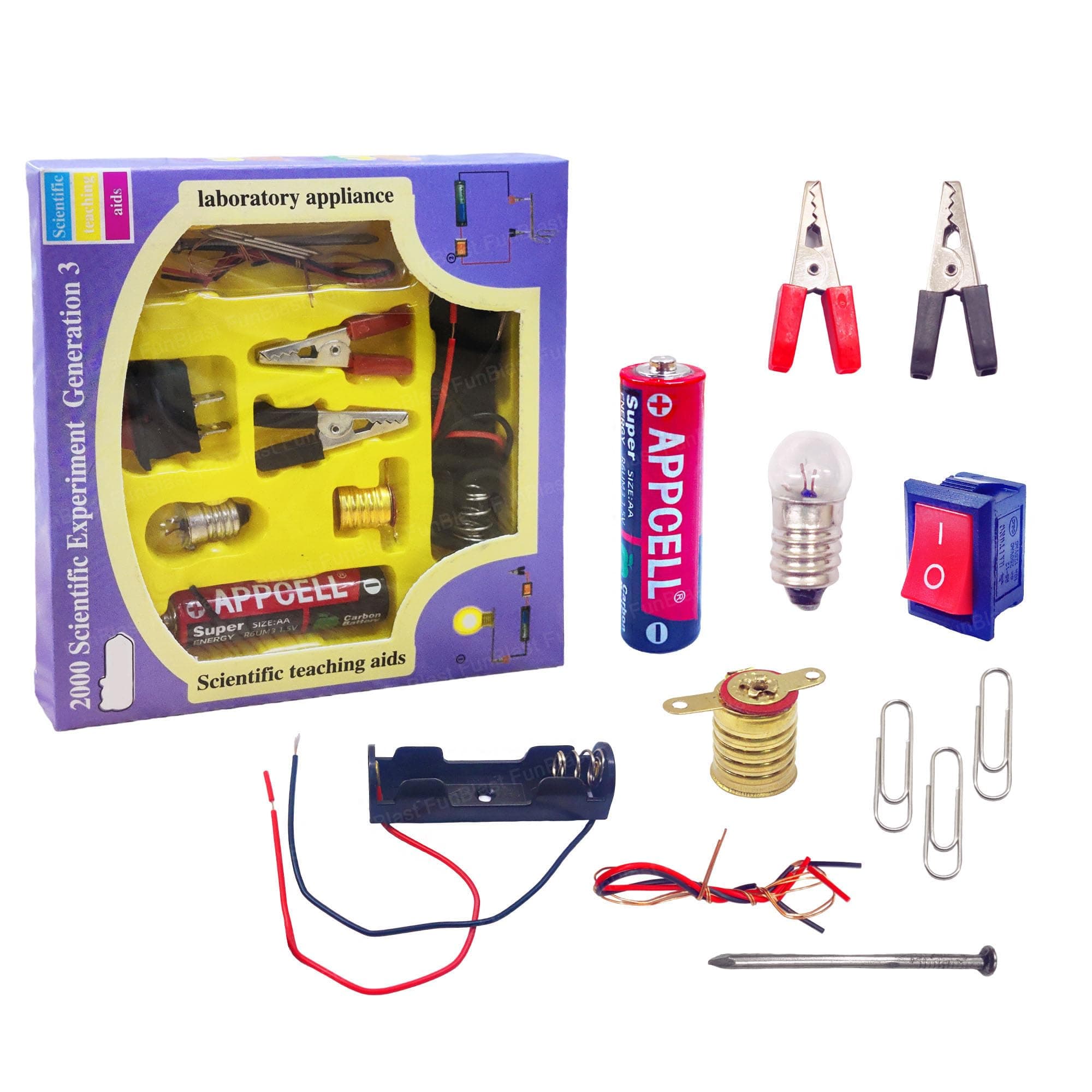 FunBlast Science Experiment Kit – Science Kit for Kids, STEM Kit, Electric Circuit Kit for Students, DIY Science Kit for Students, Science Experiment Kit - Random Color