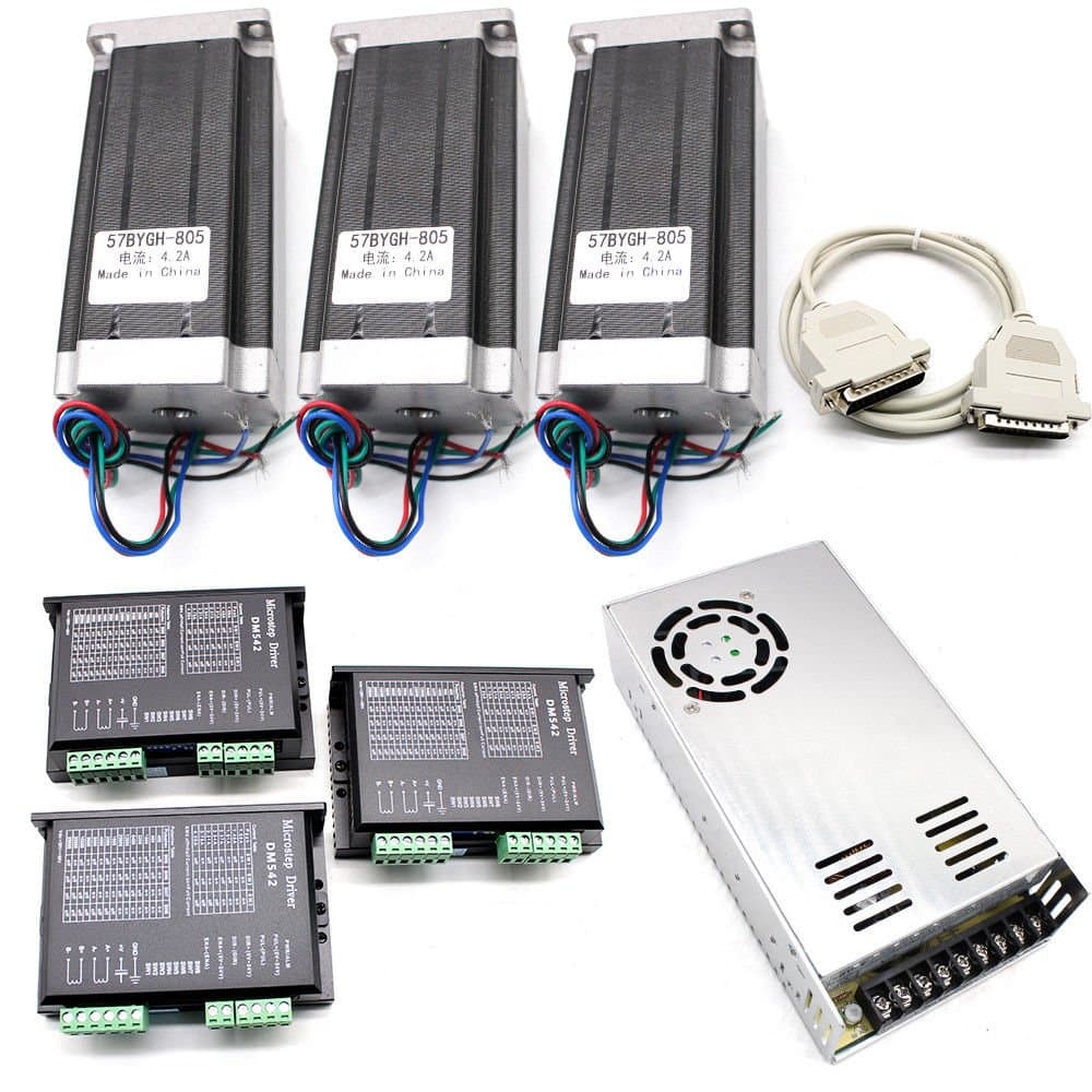 Nema23 425Oz-in Driver Micropas 4.2A 3-Axis CNC Stepper Motor Kit for Brake Machine Industrial Automation CNC Stepper Motor and More