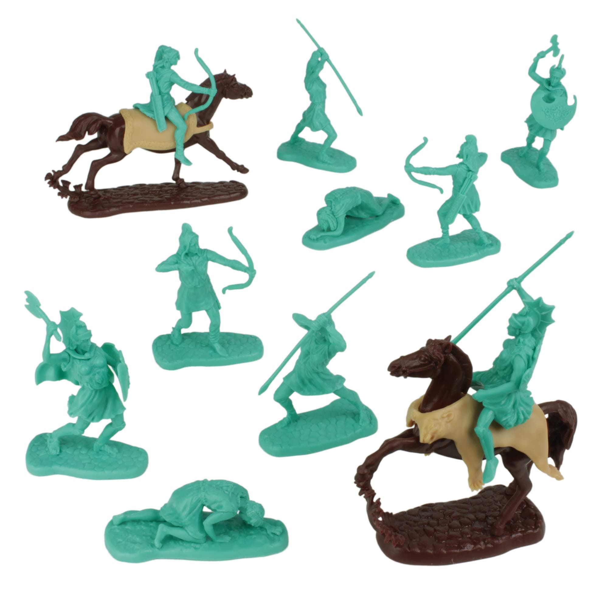 Trojan WAR Plastic Amazon Warrior Figures - 12pc Ancient Female Toy Soldiers