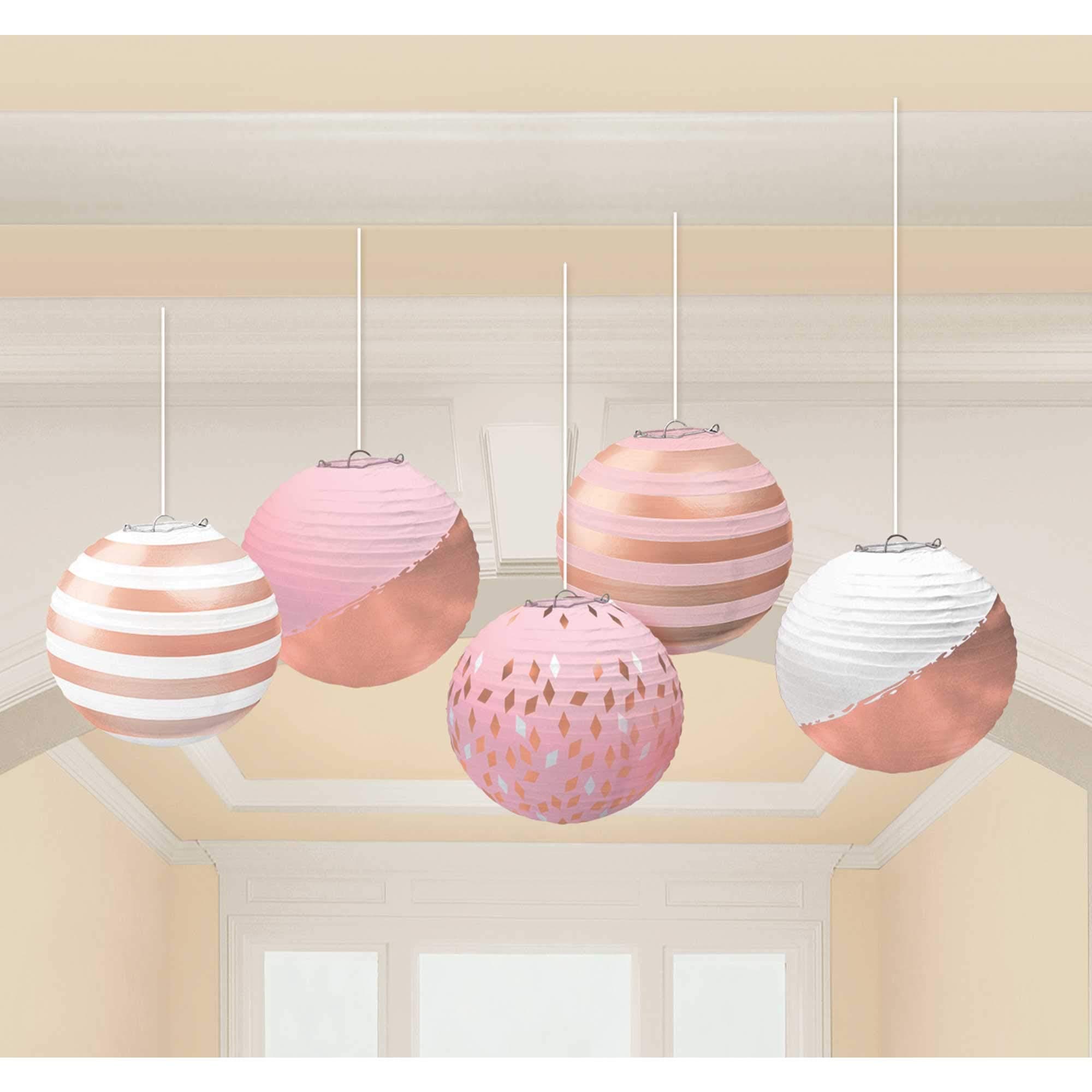 amscan Rose Gold Blush Paper Lantern
