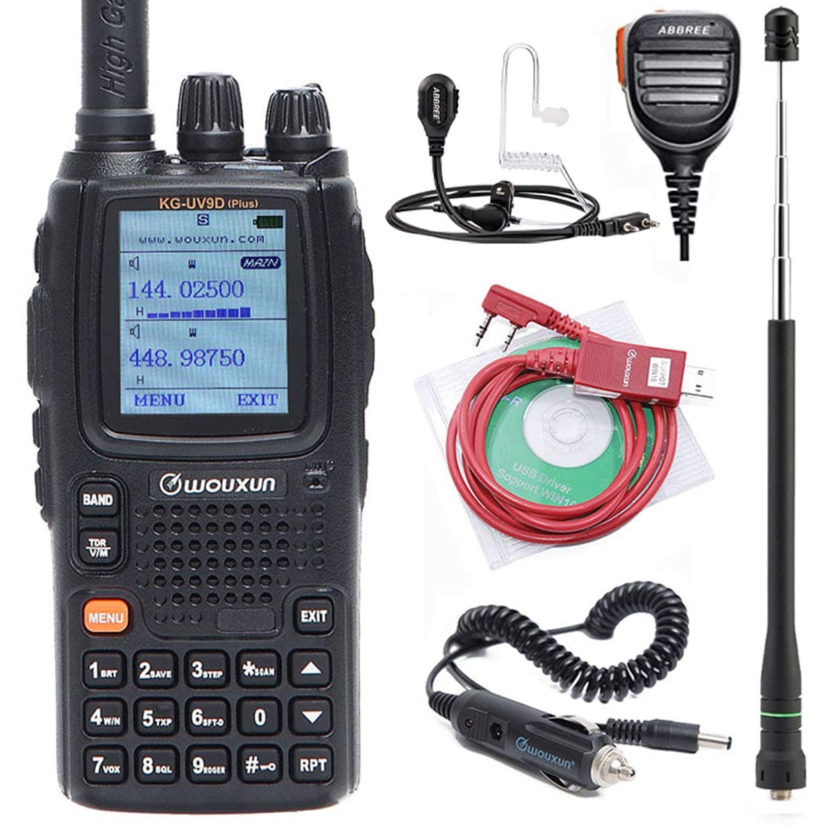 Wouxun KG-UV9D Plus Multi-Band Multi-Functional Cross Band Repeater Dual Bands Transmission Seven Bands Reception Including FM Radio and Air Band