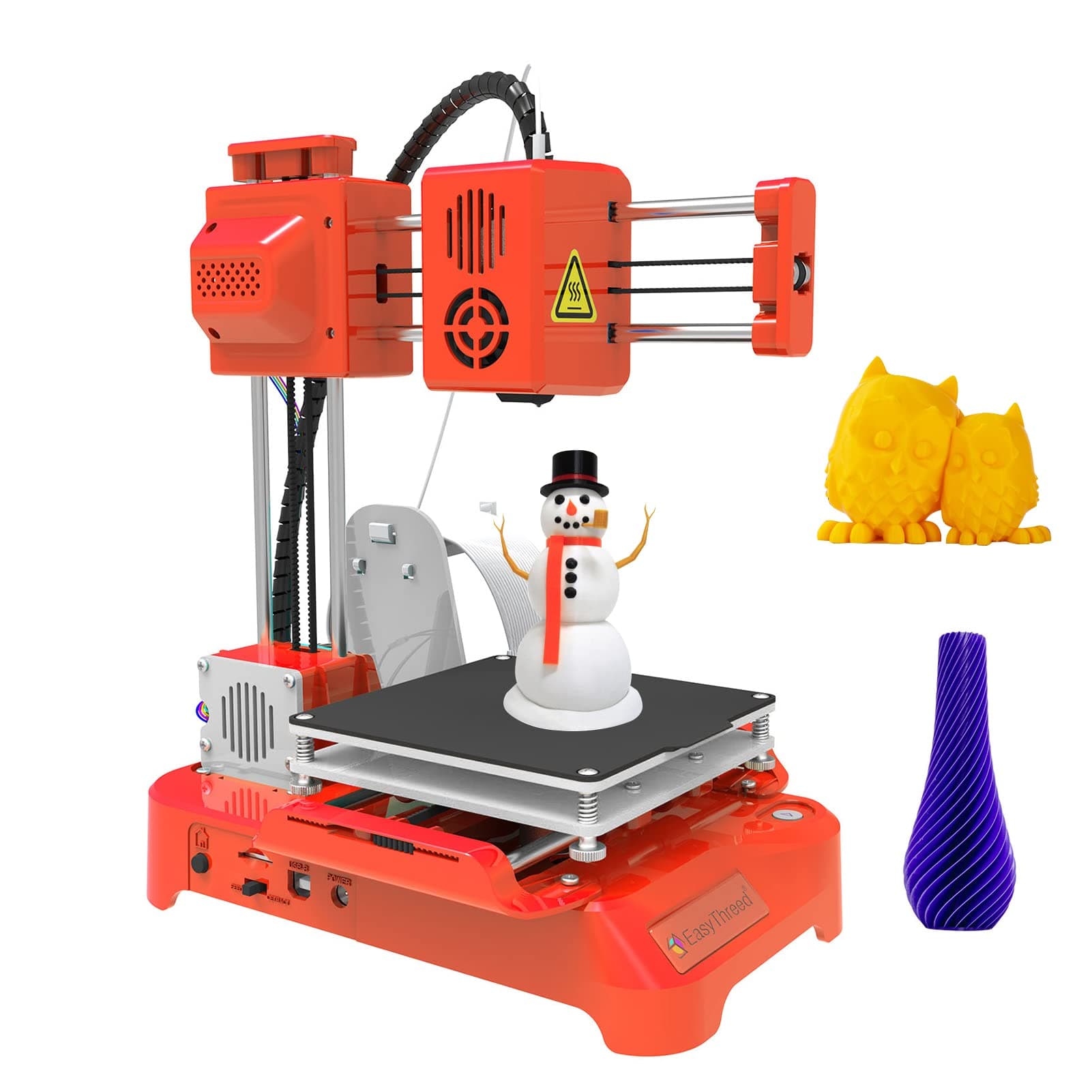 Irovami 3D Printer for Kids Mini Desktop 3D Printer 100x100x100mm Print Size No Heated Bed One-Key Printing with TF Card PLA Sample Filament for Beginners Household Education