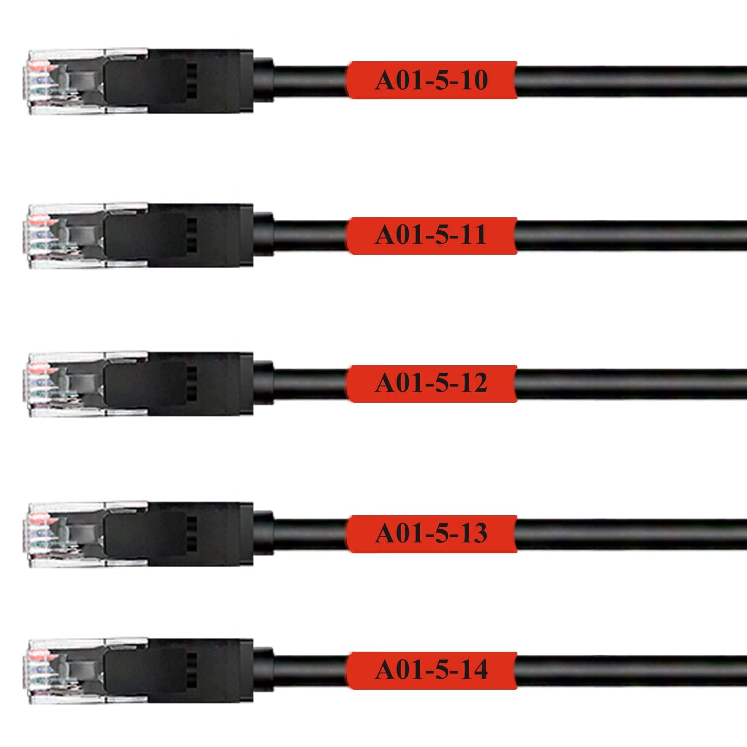 Self-Laminating Wrap Around Cable Labels – Letter Sheet Laser Printer Only – for Wire Marking Identification (25 Sheets (800 Labels), Red)