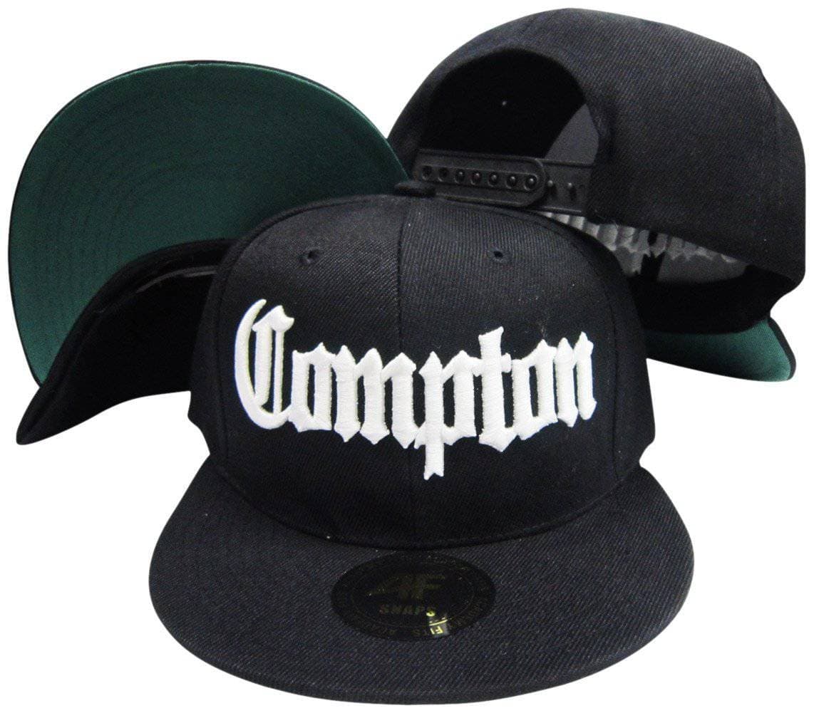 Gravity ThreadsAF Snaps Compton Old English Black Adjustable Flatbill Snapback Hat w Sunglass