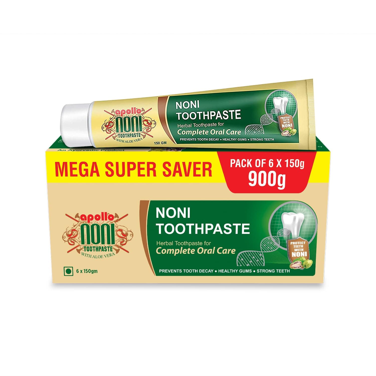 Toothpaste For Complete Oral Care | Herbal Toothpaste For Prevents Tooth Decay, Healthy Gums, Strong Teeth, Teeth Whitening - 150gm X 6 | 100% Natural | Sls Free Toothpaste