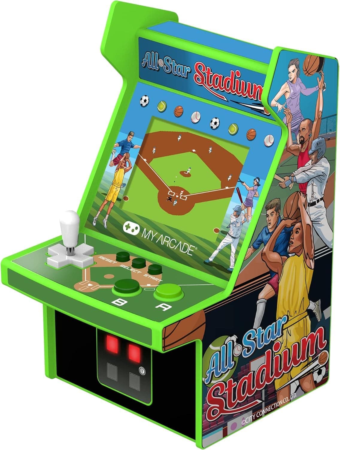 All Star Stadium Micro Player- Fully Portable Mini Arcade Machine with 307 Retro Games, 2.75" Screen