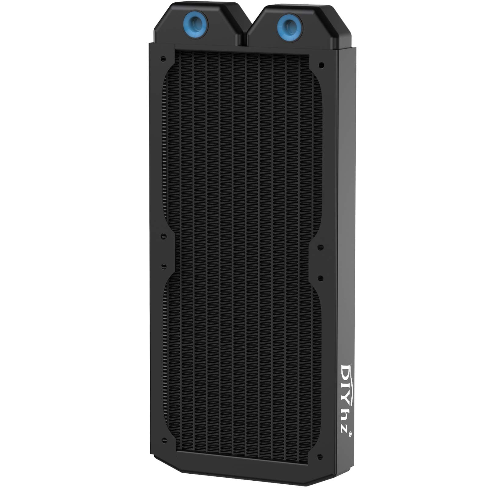 Water Cooling Computer Radiator, 12 Pipe Thick Copper Heat Exchanger Liquid Cooling Radiator G1/4 Thread Heat Row Sink 240mm for CPU PC Laser Water Cool System DC12V Black