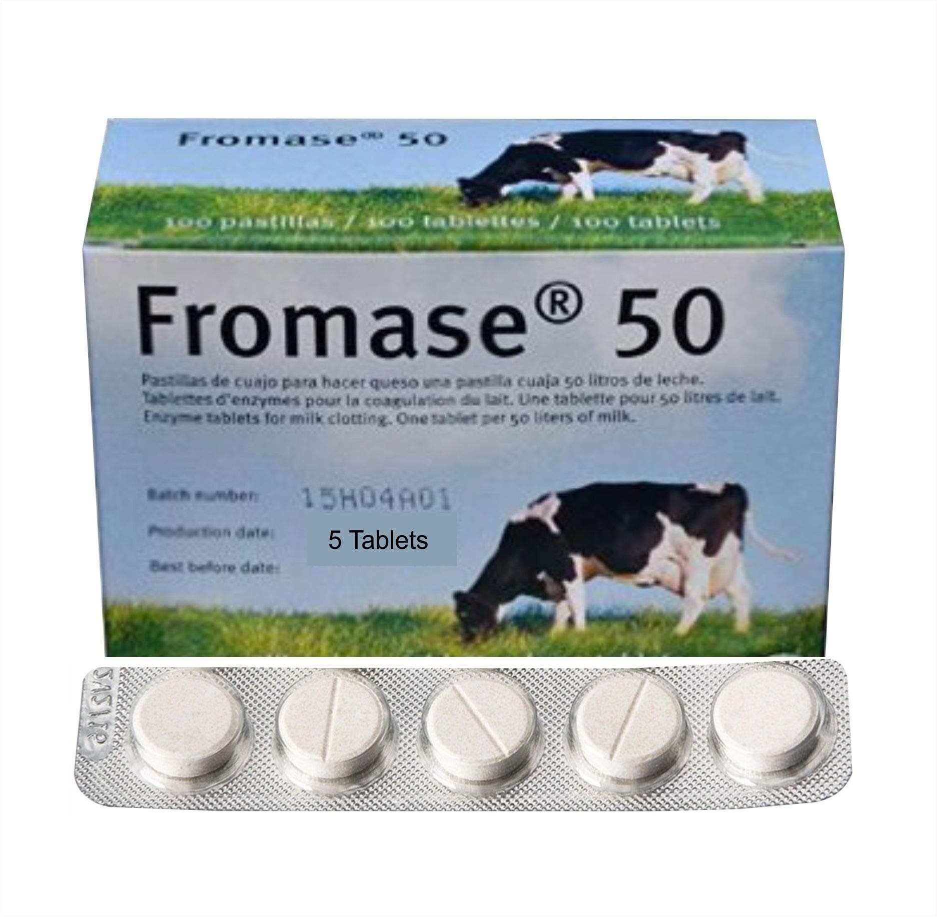 Rennet Tablets/Fromase 50/5 Tablets / 5 PASTILLAS / 5 5 TABLETTES Made in France