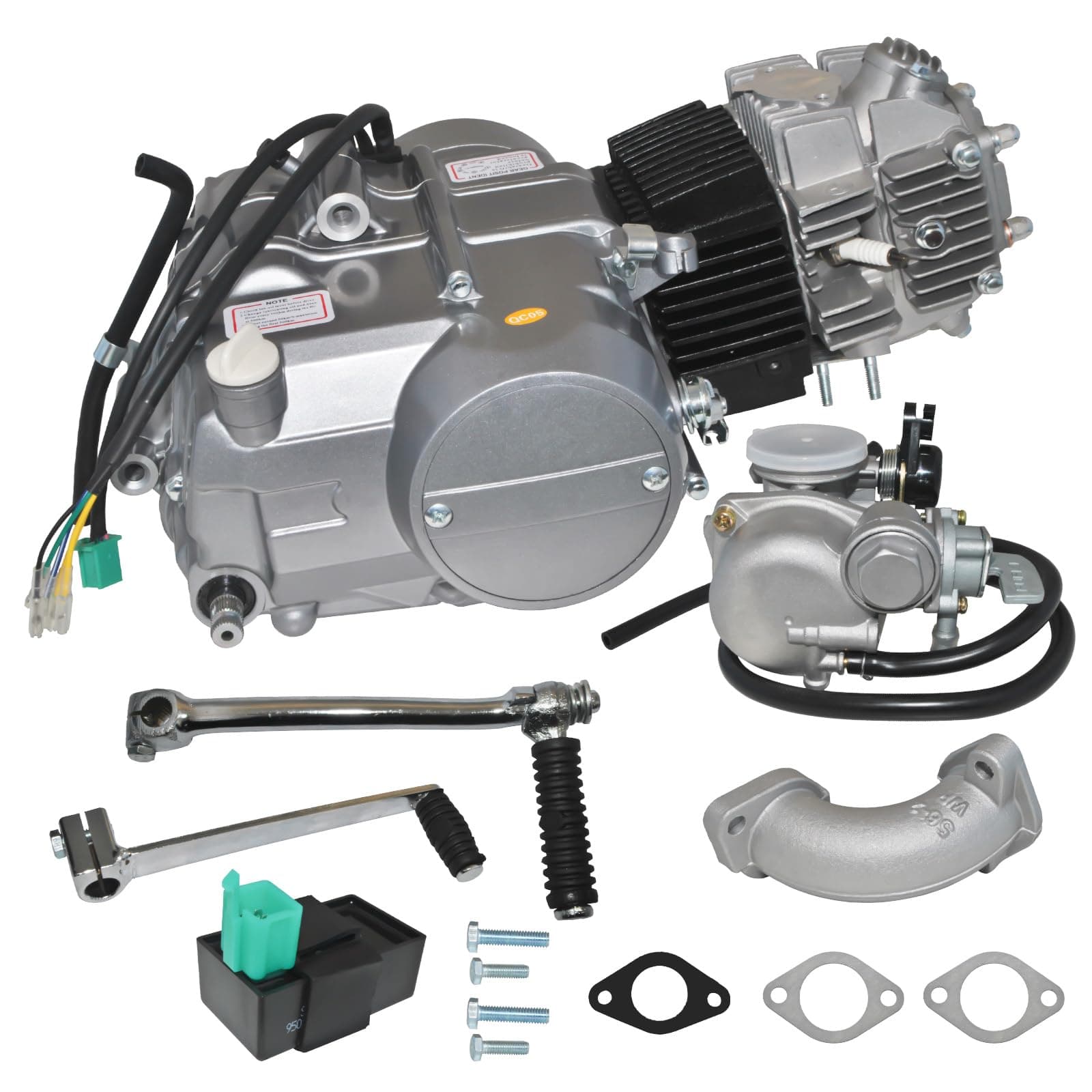 125CC 4 Stroke Engine Motor Kit,Single Cylinder with Air-Cooled Motor Engine Pit Dirt Bike ATV Quad Kit Manual Clutch Complete Kit for Honda XR50 XR70 CRF50 CRF70 Motorcycle Spark Plug A7TC