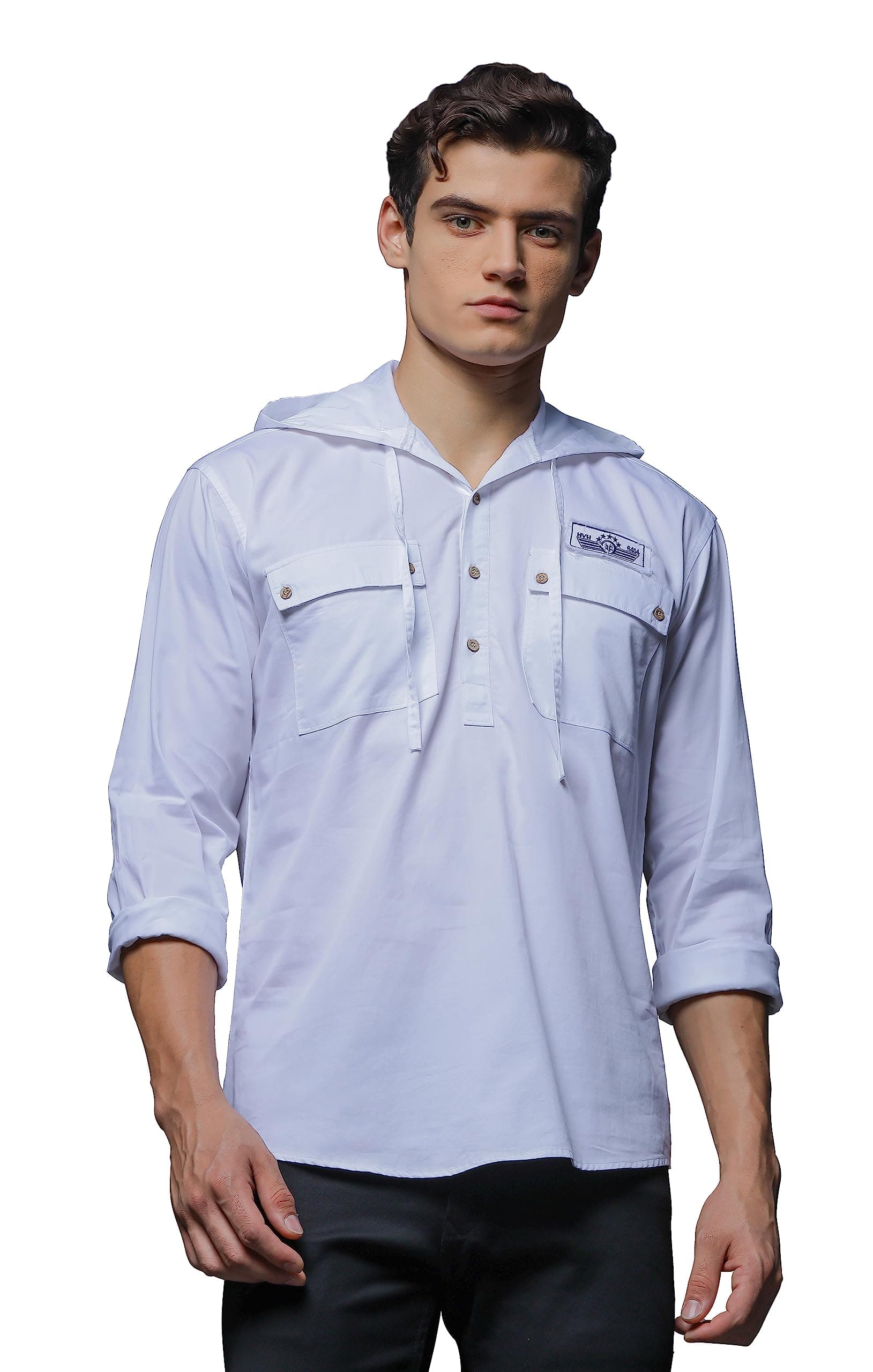 Be Active Men's Solid Slim Fit Cotton Casual Shirt with Spread Collar & Full Sleeves