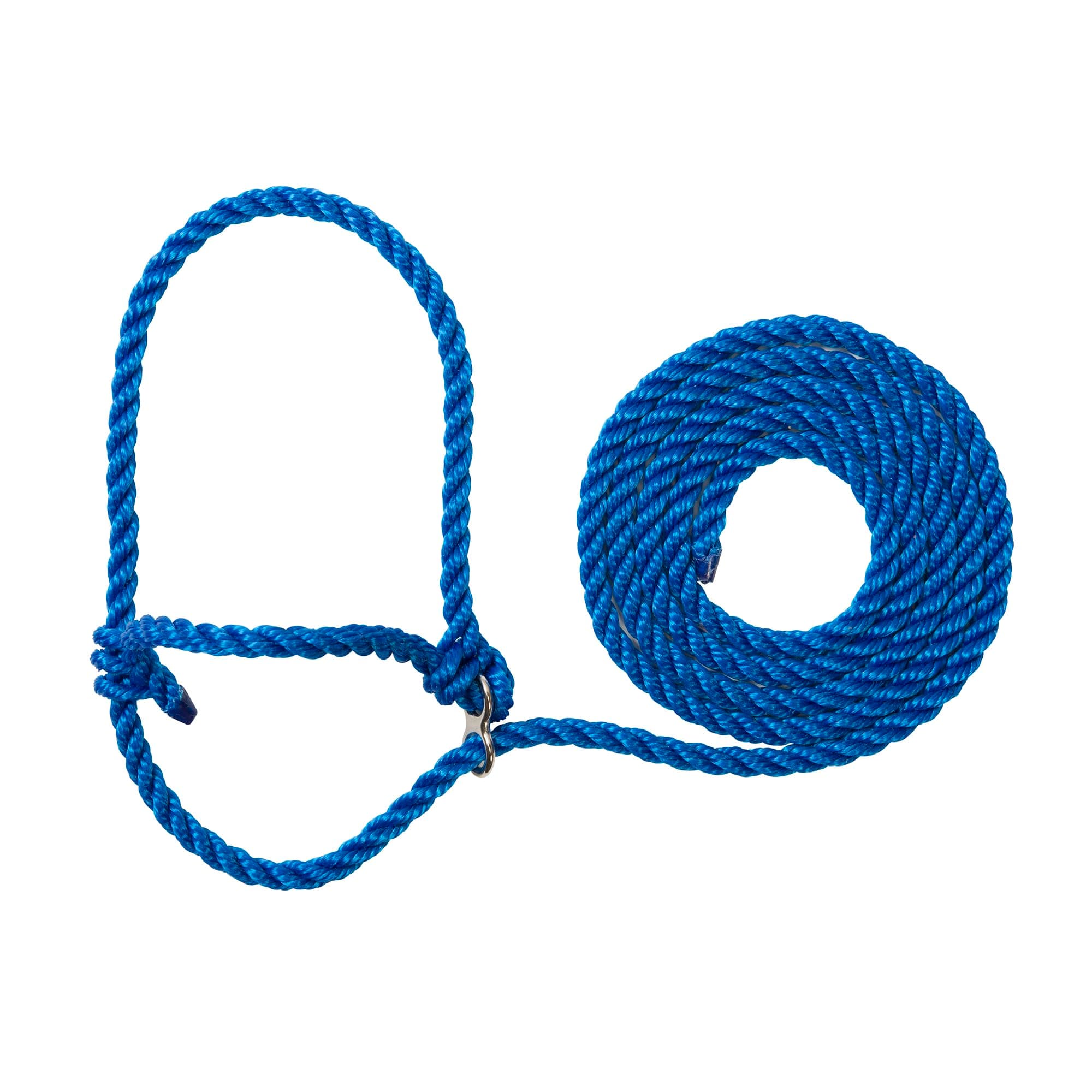 Weaver Livestock Poly Rope Breaking Cattle Halter, Adjustable, Modern Style Cow Calf Halter, Livestock Handling Equipment for Showing, Blue