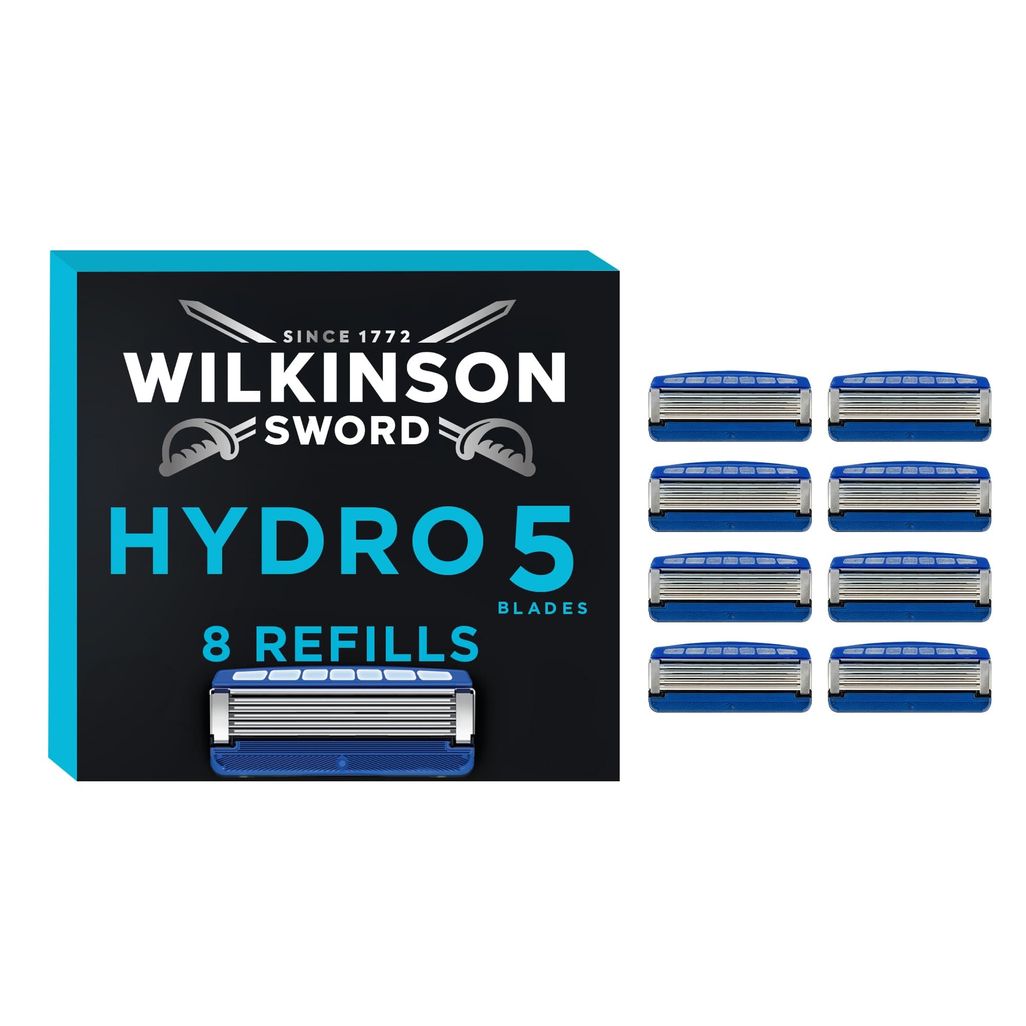 Hydro 5 Skin Protection Regular – Razor Blades for Men, Blue, Pack of 8