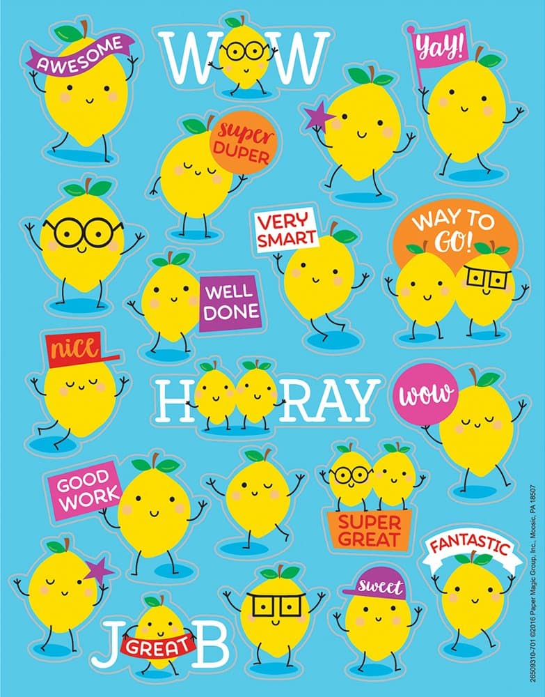 Lemon Scented Scratch and Sniff Stickers, 80pc