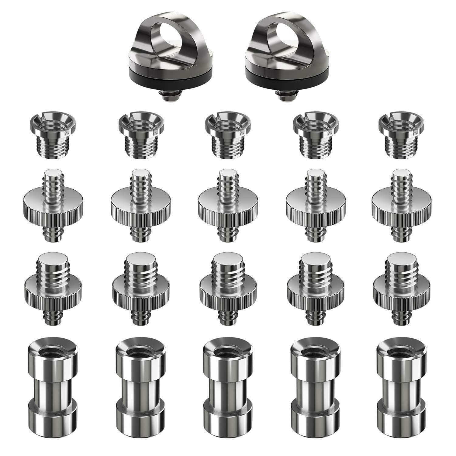 Muscccm Camera Screws, 22 Pcs Converter Threaded Screws Adapter Mount Set Camera/Tripod/Monopod/Light Stand/Quick Release Neck Strap