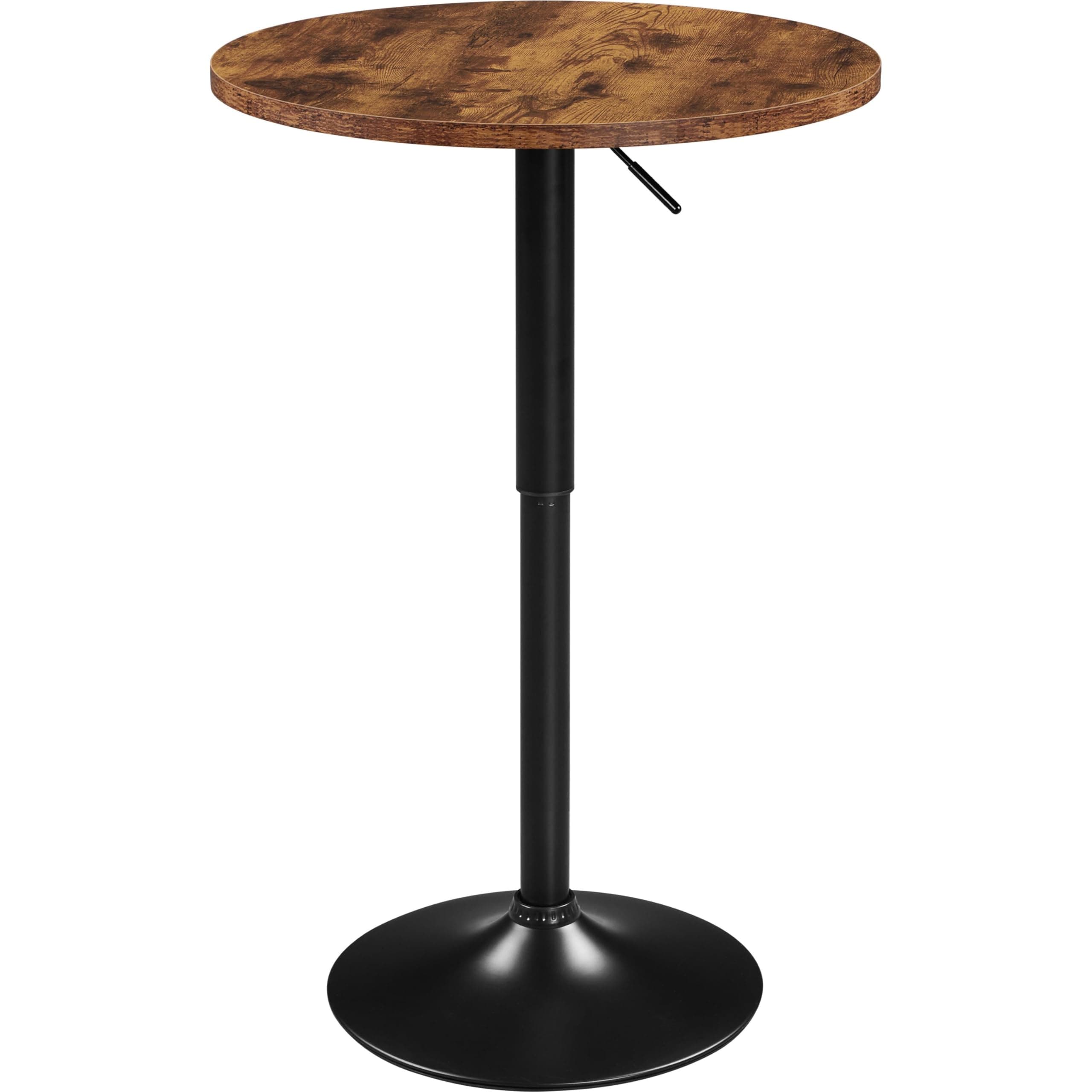 Round Bar Table for Cocktail Bar Home Bar Pub Coffee Tea Dining Bistro Table, Rustic Brown
