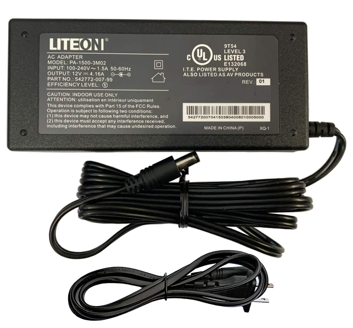 Genuine Liteon AT&T U-Verse Cable Box AC Adapter with Power Cord Model: PB-1420-1M02