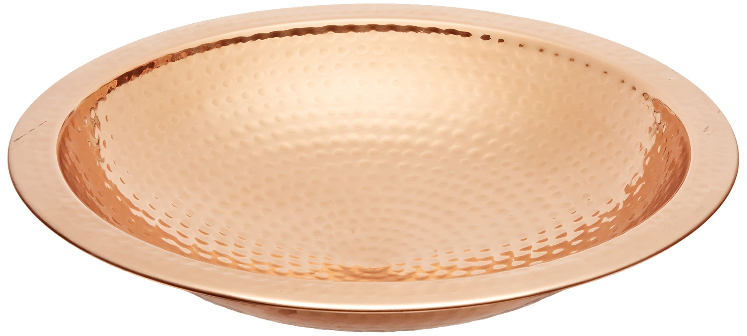 Achla Designs Hammered Copper Birdbath Bowl with Rim,Threaded