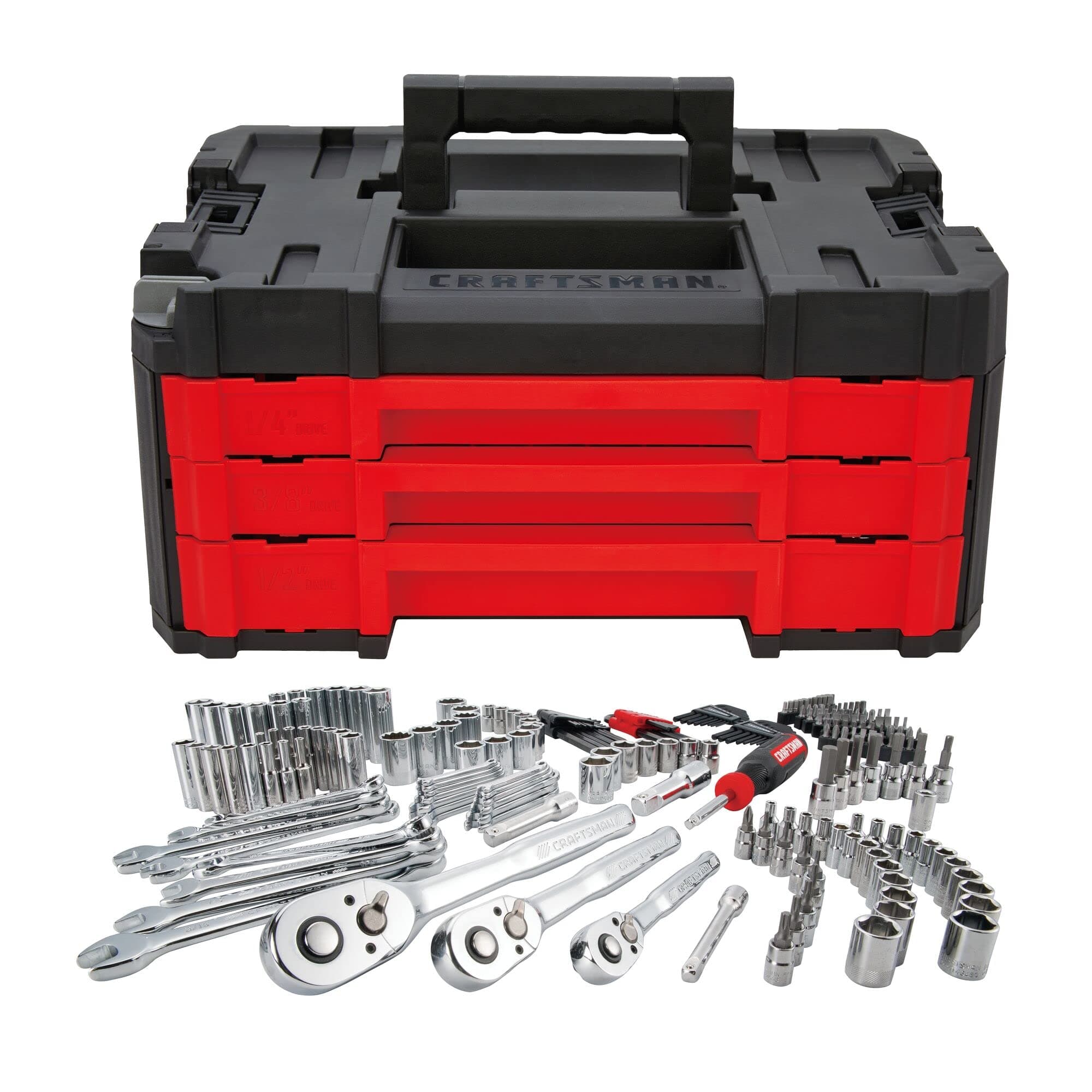Mechanics Tool Set, 230-Piece Hand Tool and Socket Set with 3-Drawer Tool Box (CMMT45305)