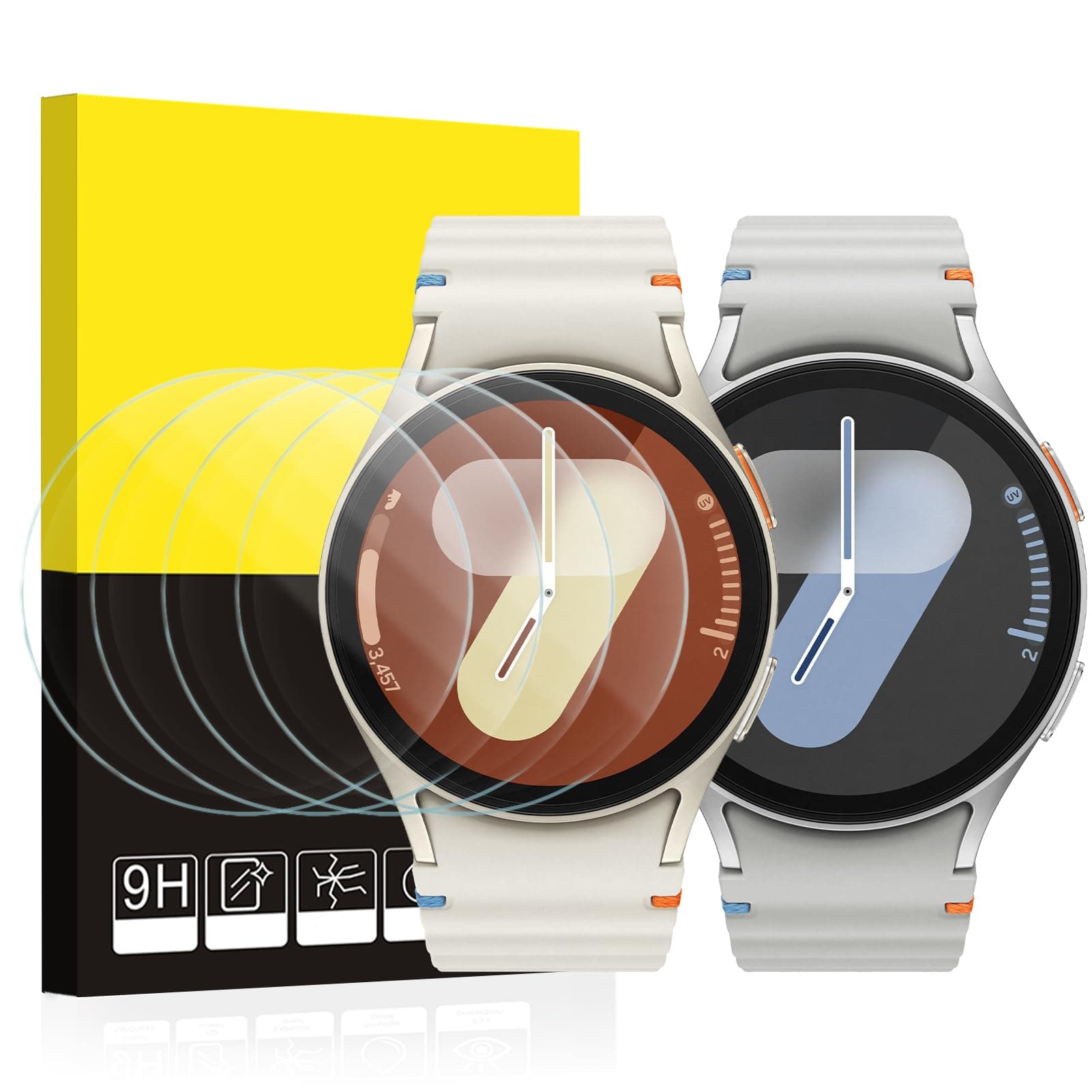 SPGUARD 4 Pack for Samsung Galaxy Watch 7 Screen Protector 40mm Tempered Glass Clear Film Anti Scratch Bubble Free Compatible with Galaxy Watch 7/6/5/4 40mm(NOT for Others Models)