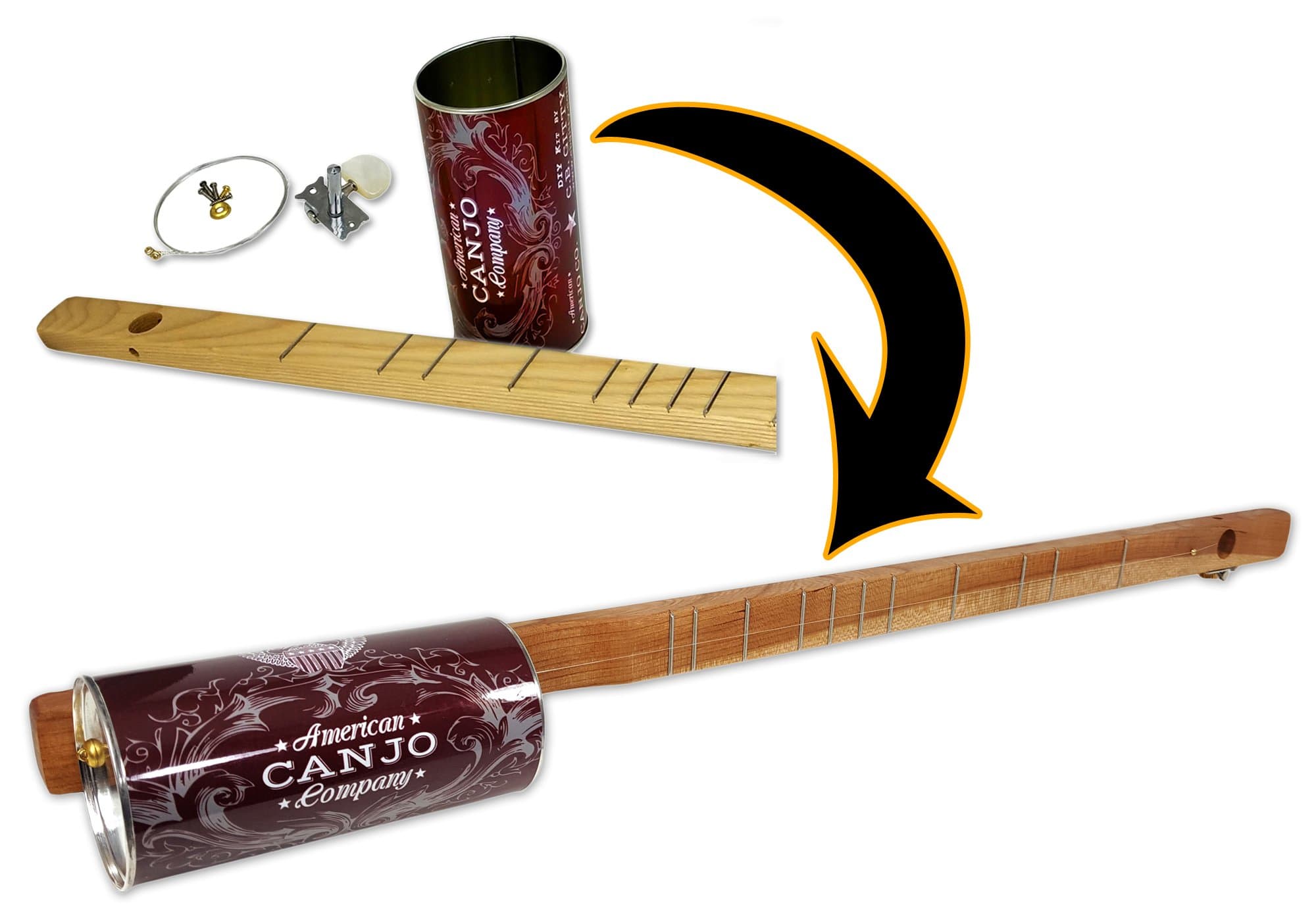 One-String Canjo (Tin Can Banjo) Kit - a Fun, Easy-to-Play Instrument That You Build Yourself!