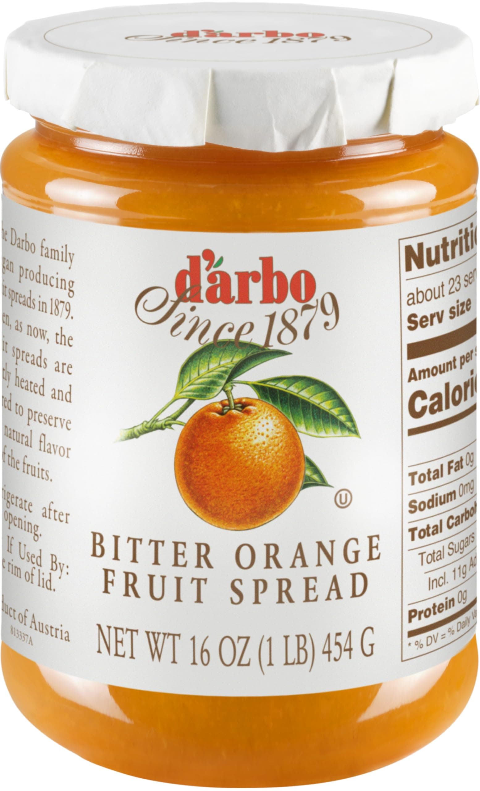 D'arbo Natural Jam, Bitter Orange, 473 ml