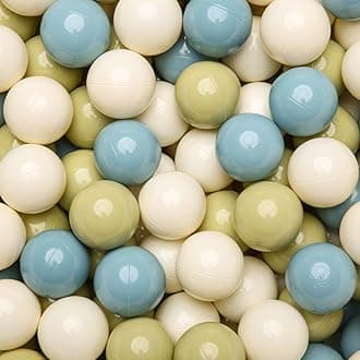 Ball Pit Balls - 2.15inch Plasticsball for Kids Toddlers Birthday Gifts, Summer Vibrant Colors Visual Stimulation Xmas Decor,100pcs Creamy Green+Creamy Blue+ Soft White