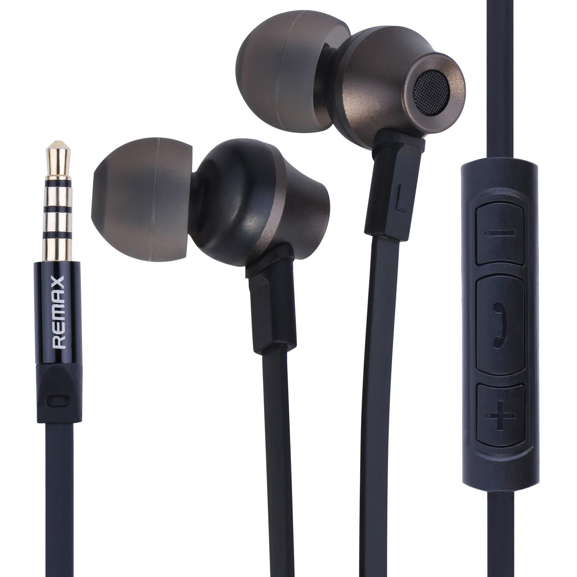 Remax 610D 610-d black 610D High Performance In-Ear Earphones Ear Patents Designed with High Resistance to Ear Earphones with 3.5 mm Jack for Smartphone/Tablet/MP3, MP4 Players (Black)