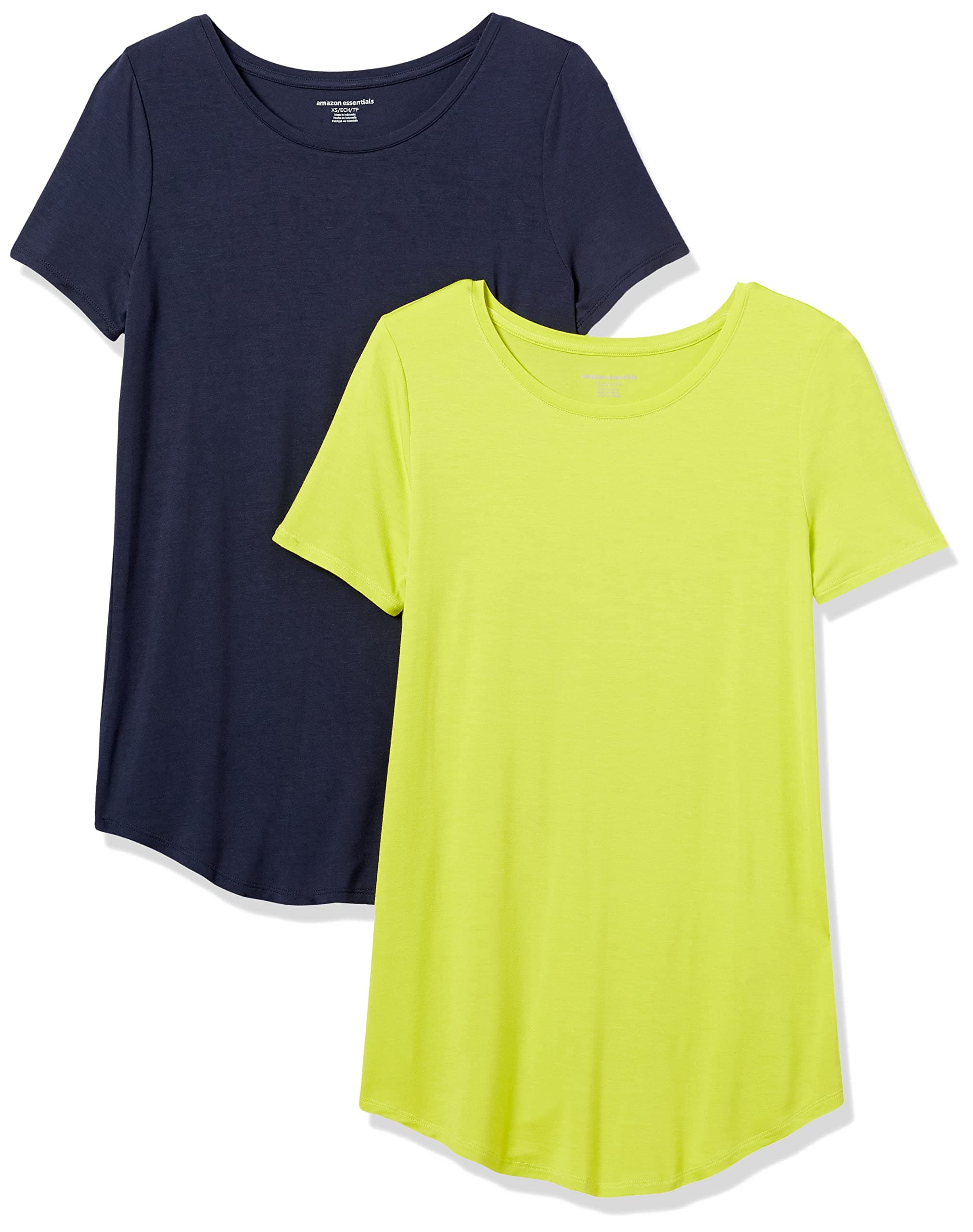 Amazon Essentials Women's Scoop Neck Short Sleeve Tunic Set of 2