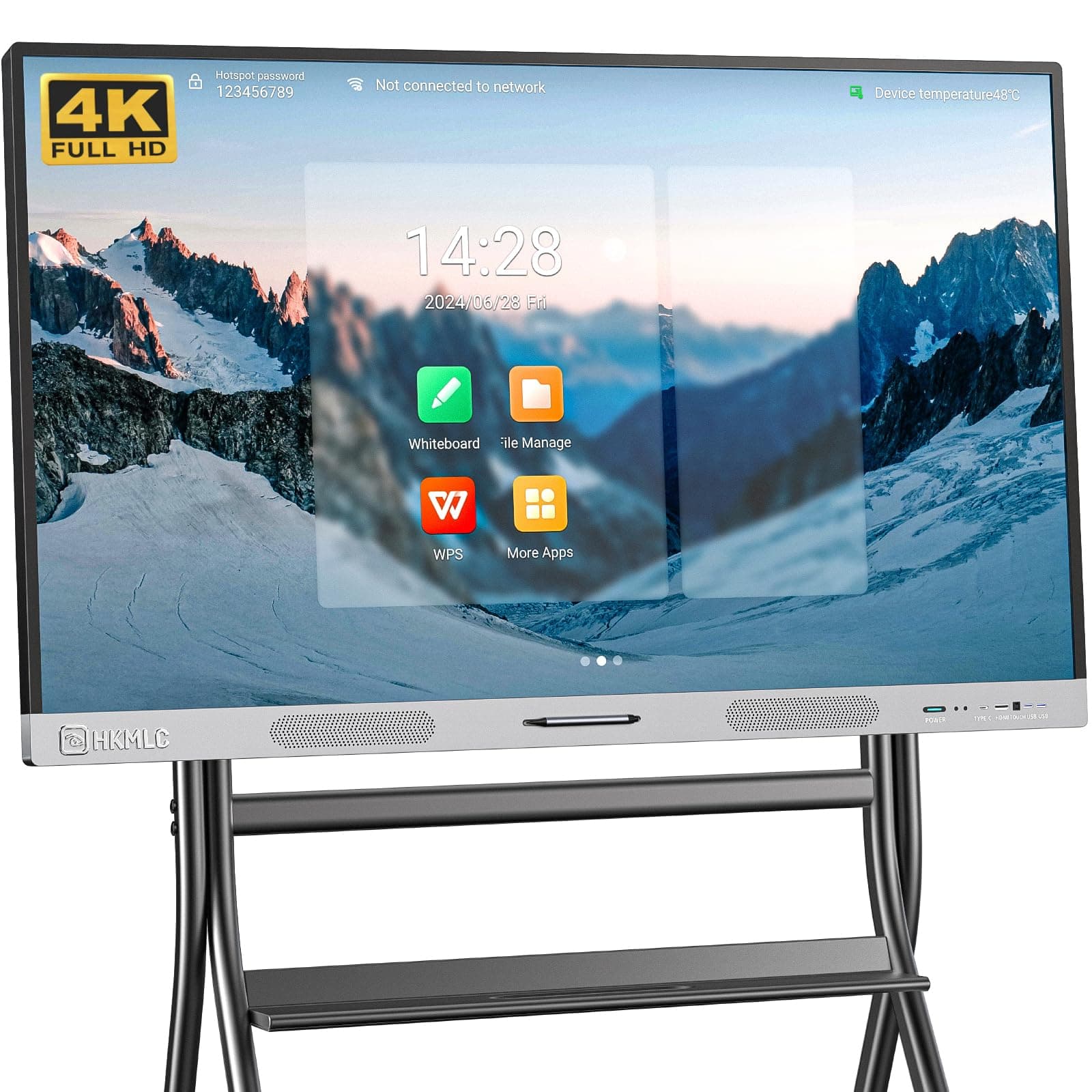 HKMLC Smart Board, Elite 55 Inch Interactive WhiteBoard, All-in-One Digital WhiteBoard with 4K UHD Touch Screen Smart Whiteboard for Classroom Business Office Home (Wall Mount Included)