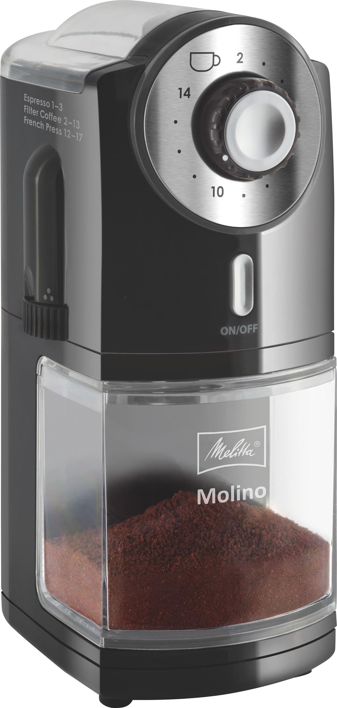 Melitta MOLINO Electric Coffee Beans Grinder, Full Black