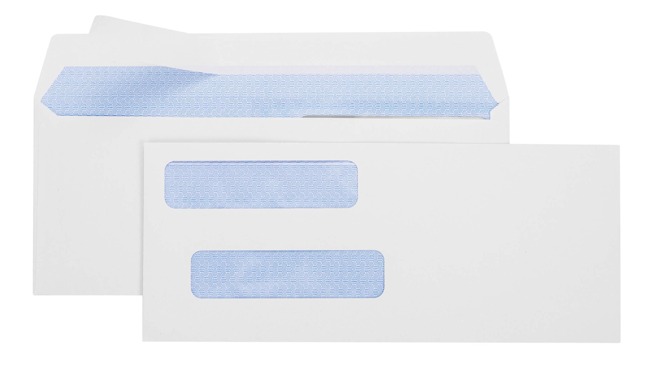 500#8 Double Window Check Envelopes SELF SEAL, Adhesive Tinted Security Envelopes Compatible for Quick-book Checks, Business Checks - 3 5/8" x 8 11/16", (Not for Invoices)