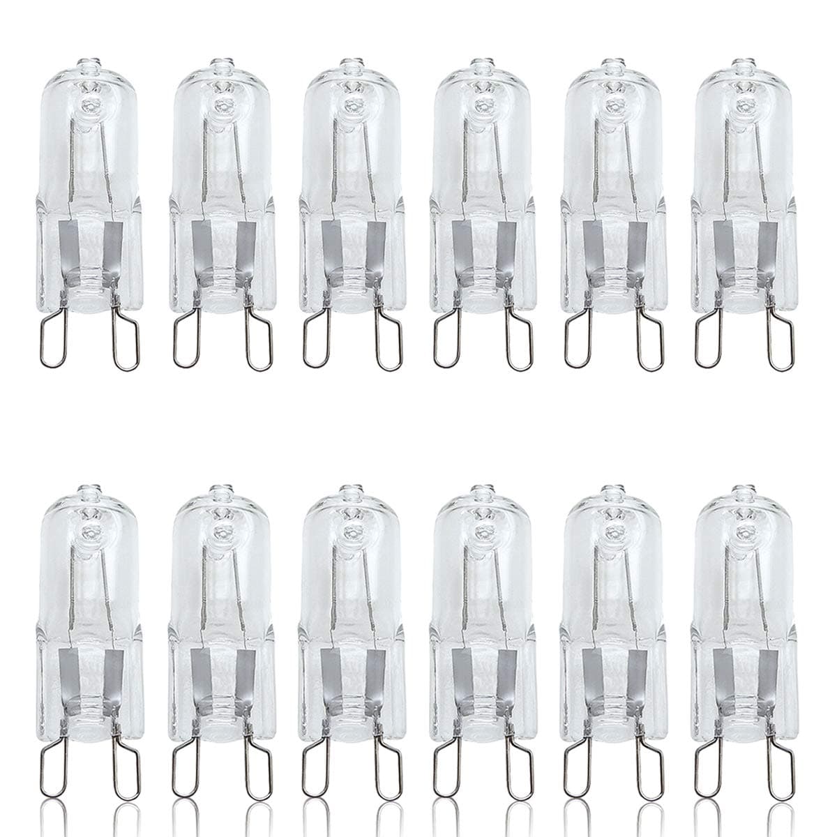 12 Pack Dimmable G9 25W Halogen Small Bulbs 240V, Capsules Halogen Light Bulbs 25 watt, Safety Fused Preventing Lamps Bulb Exploding, Warm White Light 2700K, Up to 2500 Hours Life
