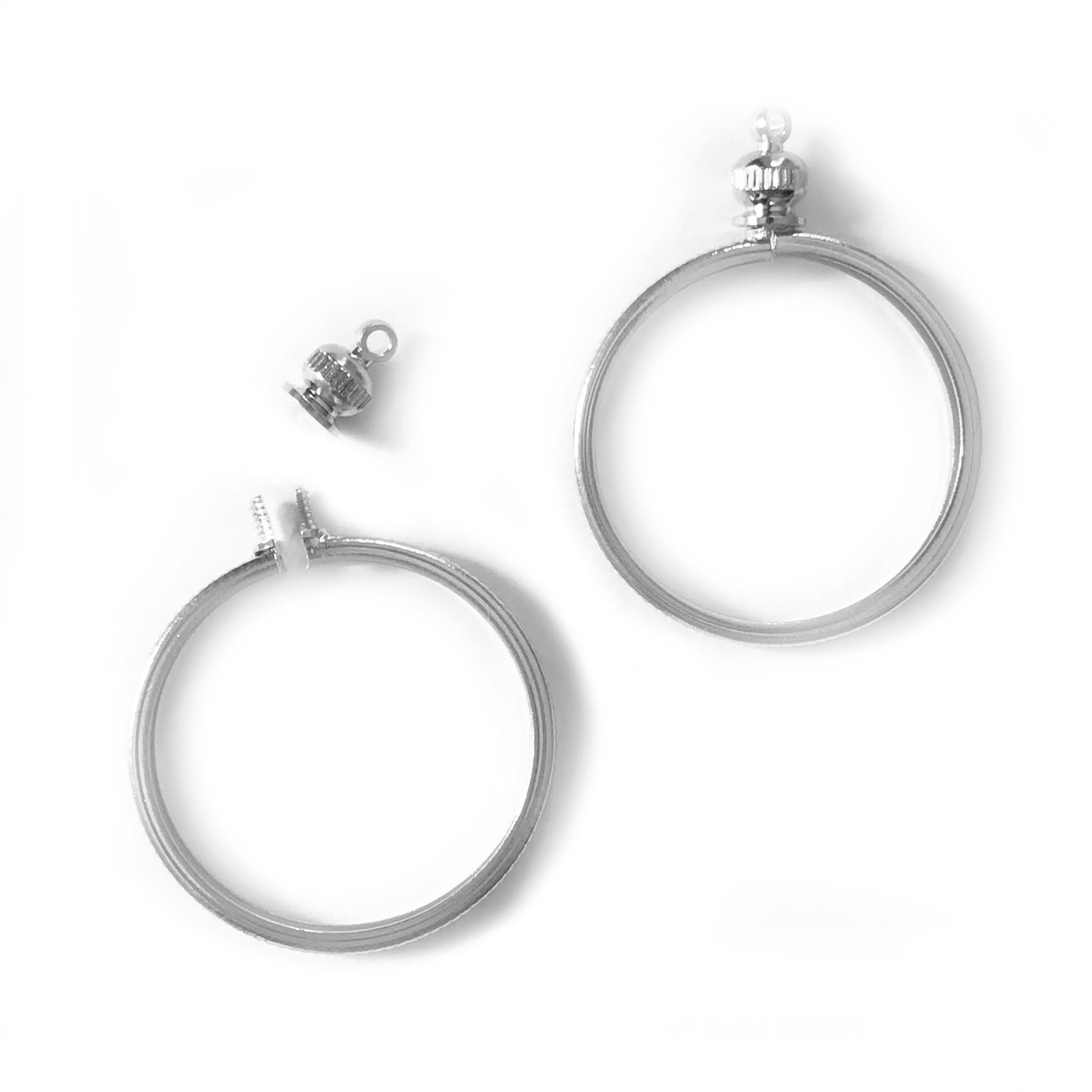 Coin Holder Bezel for 5 cent/USA Nickel for charm, necklace, pendant, display Pk/4