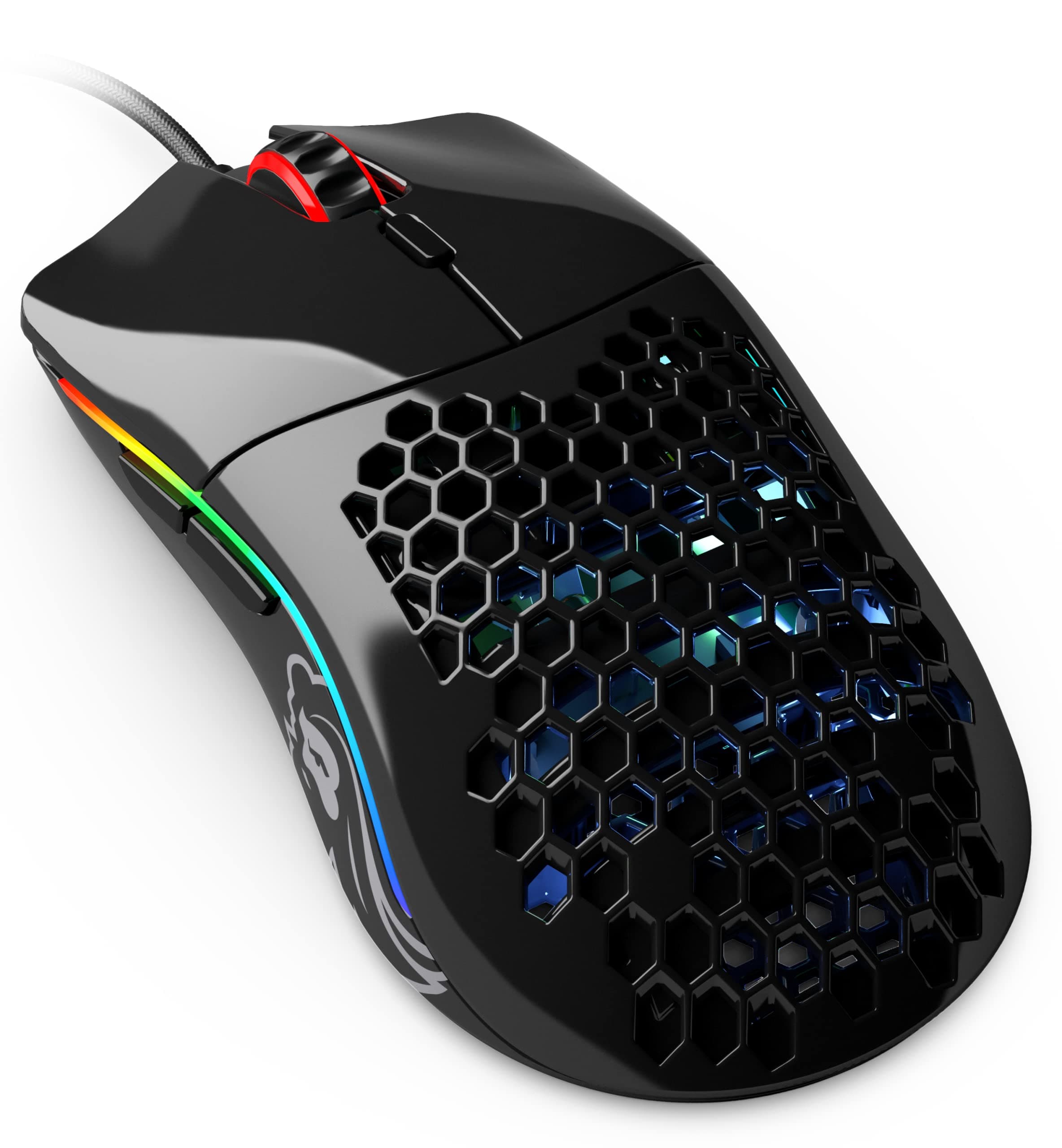 Glorious Gaming - Superlight Wired PC Gaming Mouse with Honeycomb Shell, 6 Programmable Buttons, RGB Lighting & PTFE Skates - Model O, Glossy Black