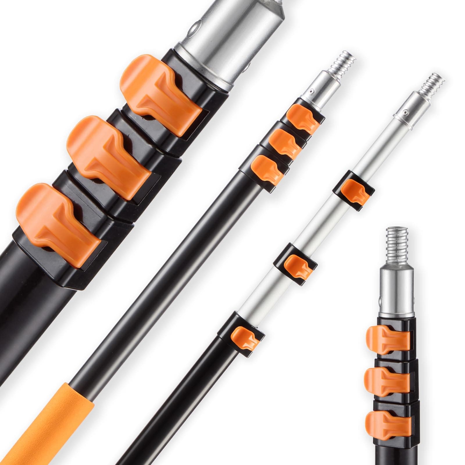 VEVOR Telescopic Extension Pole, 4-12 FT Multi-Purpose Extendable Pole, Sturdy Aluminum Alloy Paint Pole Extension with Flip-Lock Design, High Reach Roller Stick for Painting, Dusting and Cleaning