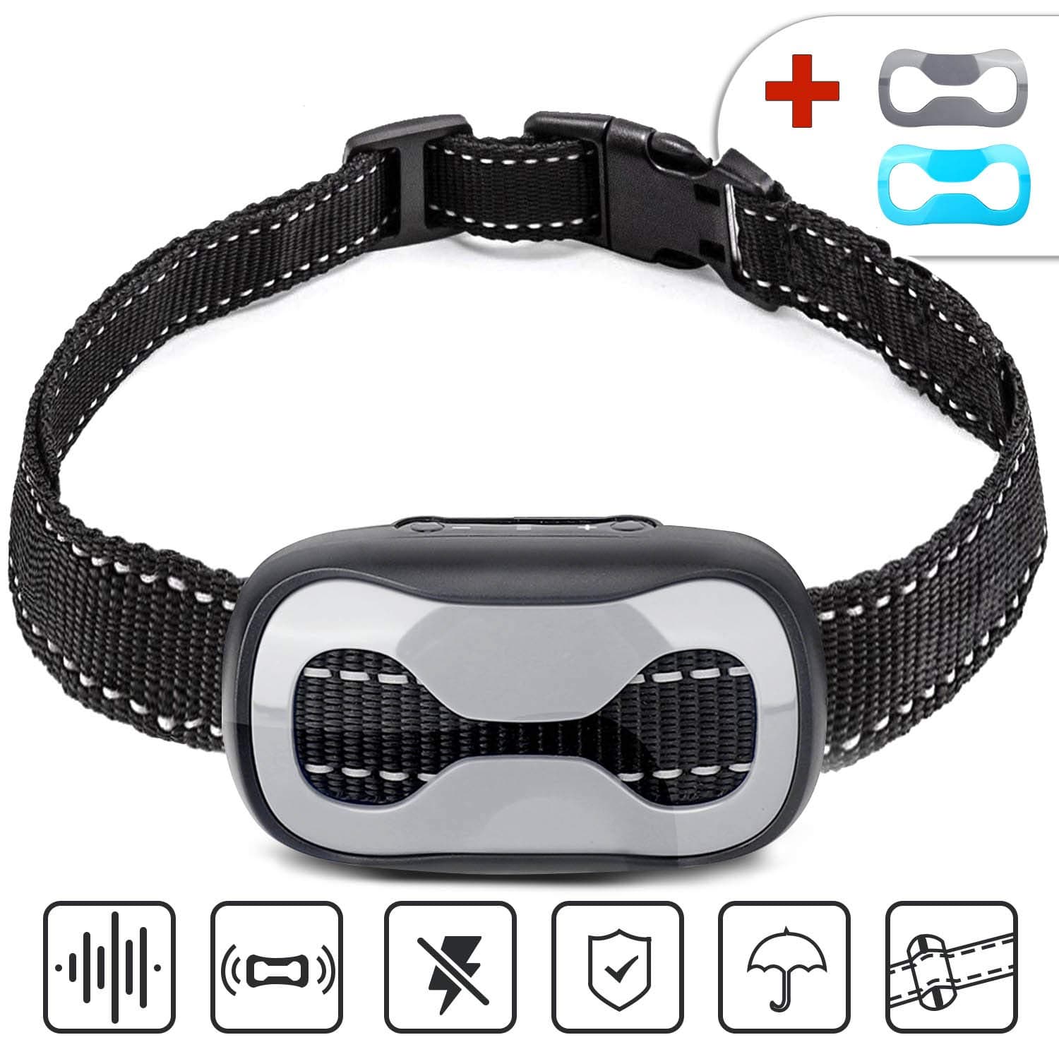 LumoLeaf Advanced Anti Barking Dog Collar for Small Medium Large Dogs! Stop Dogs Excessive Barking with Harmless Sounds & Vibration. NO SHOCK SPRAY MUZZLE Dog Bark Collar with FREE EXTRA COVER.