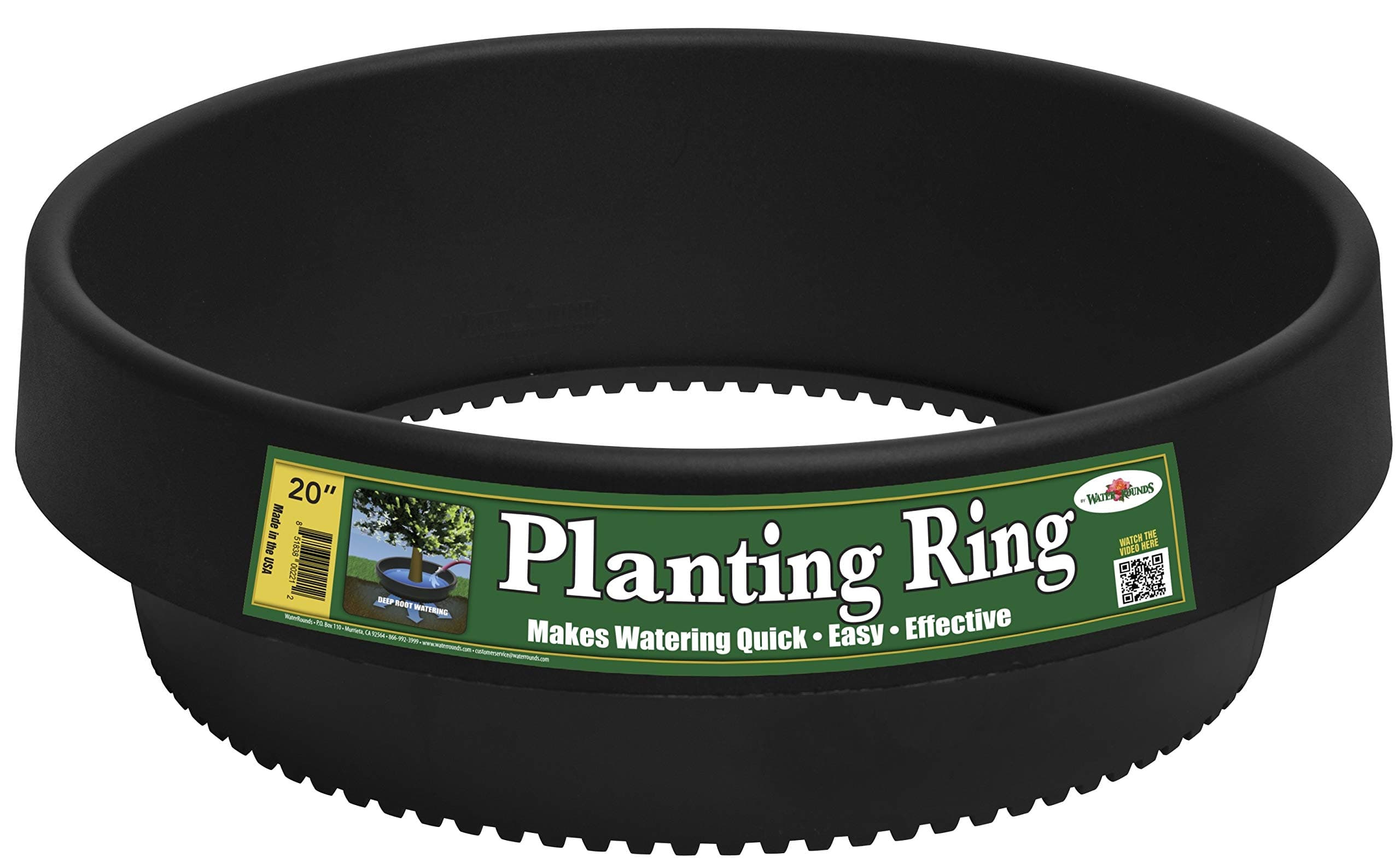 6 Pack 20" Tree & Shrub Watering Rings – Deep Root Irrigation Basin with Solid One-Piece Design | Prevents Runoff & Erosion, Protects Plants, Clean Landscape Edging | Made in USA