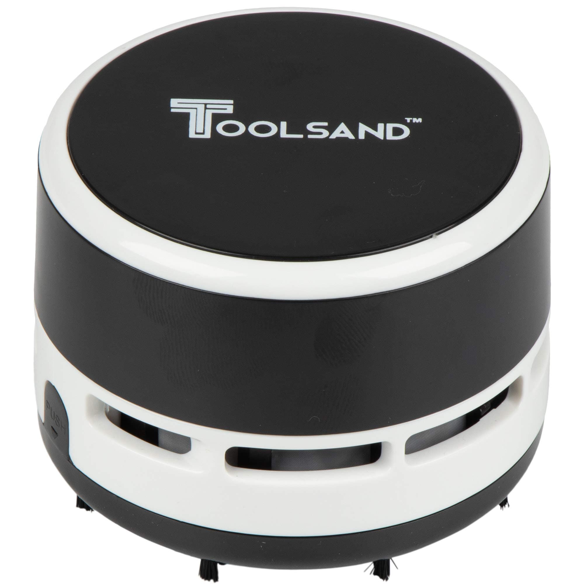 Mini Desktop Portable Handheld Cordless Tabletop Crumb Sweeper Vacuum Cleaner Battery Operated (Black/White)