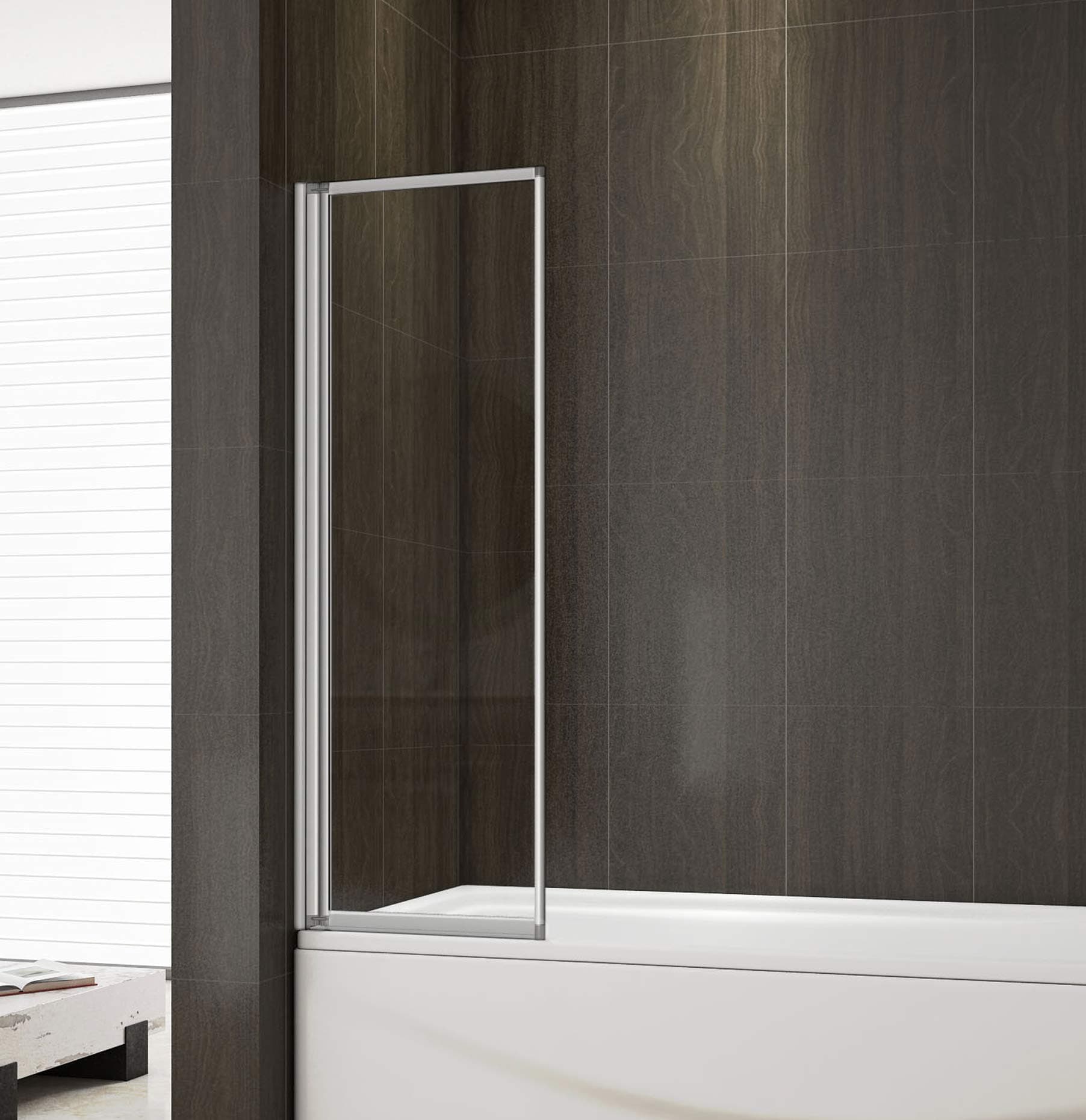Perfect 700mm Folding Shower Screen Bath Screen Toughened Glass Panel 1 Fold