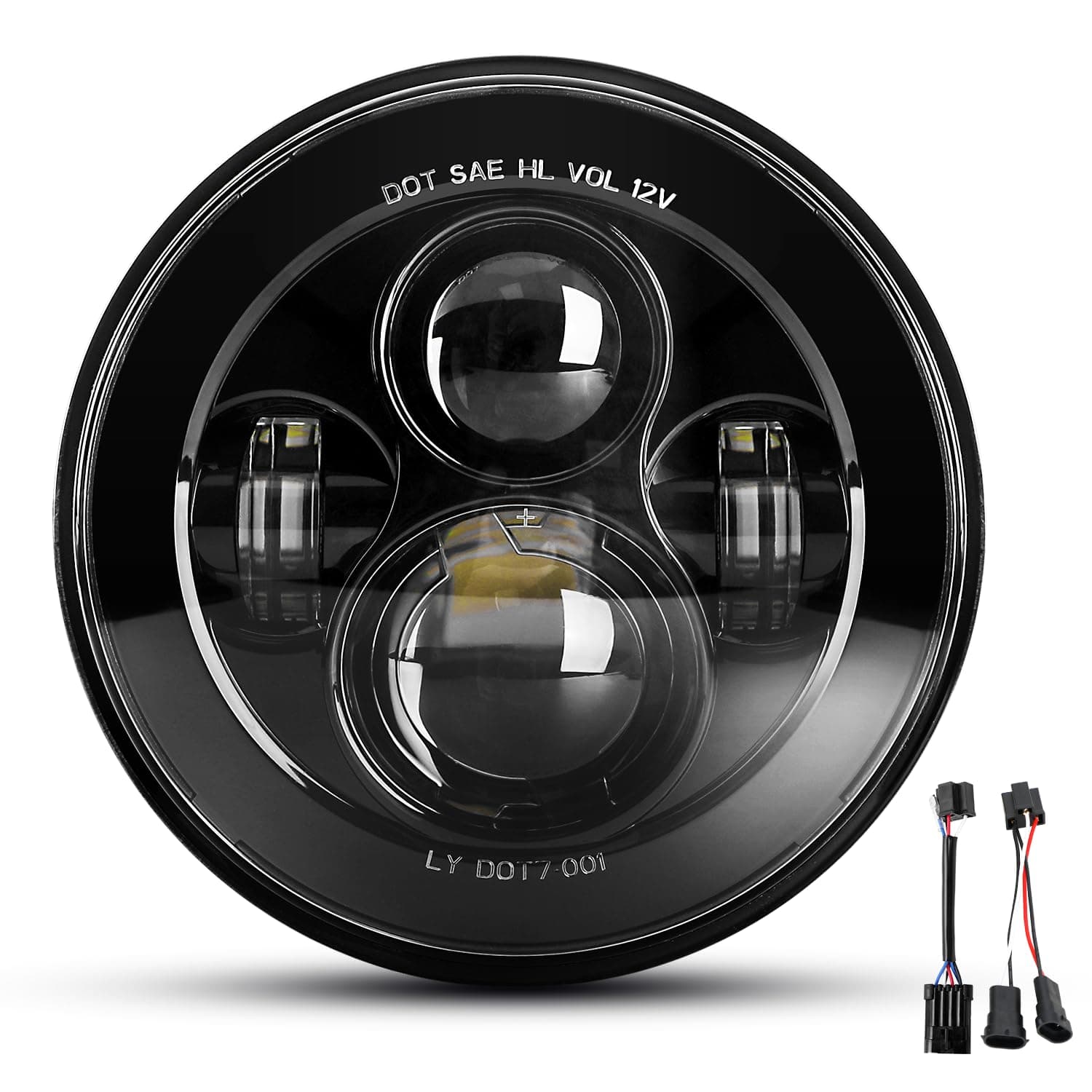 LX-LIGHT Dot Approved 7Inch Black LED Daymaker Headlight for Harley Davidson Motorcycle Tour,FLD,Softail Heritage,Street Glide,Road King,Electra Glide,Yamaha V-Star Road Star Jeep Wrangler