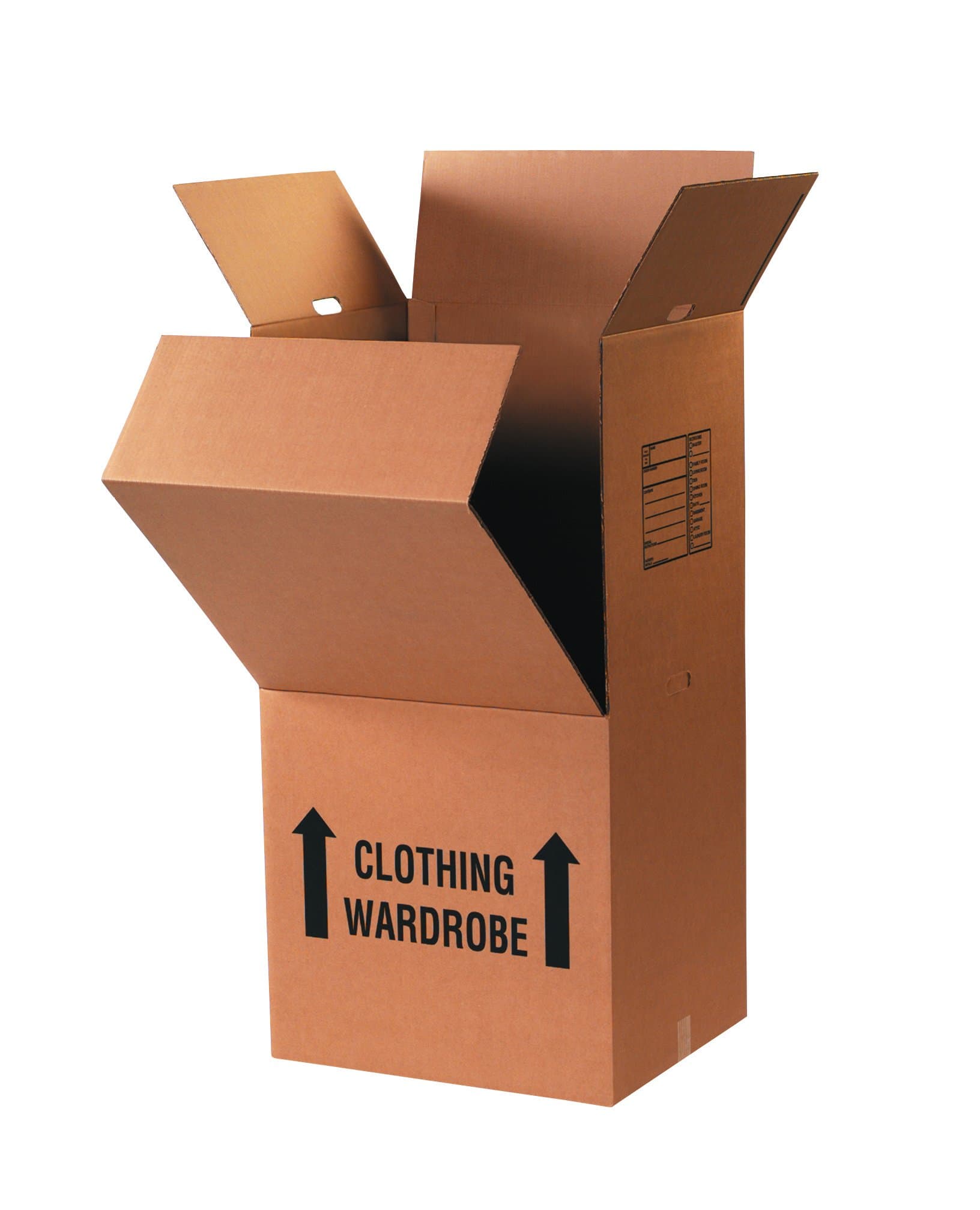 Top Pack Supply Wardrobe Moving Boxes, 24"L x 20"W x 46"H, Packing and Moving, Hanger Bar Sold Separately, Kraft (Pack of 5)