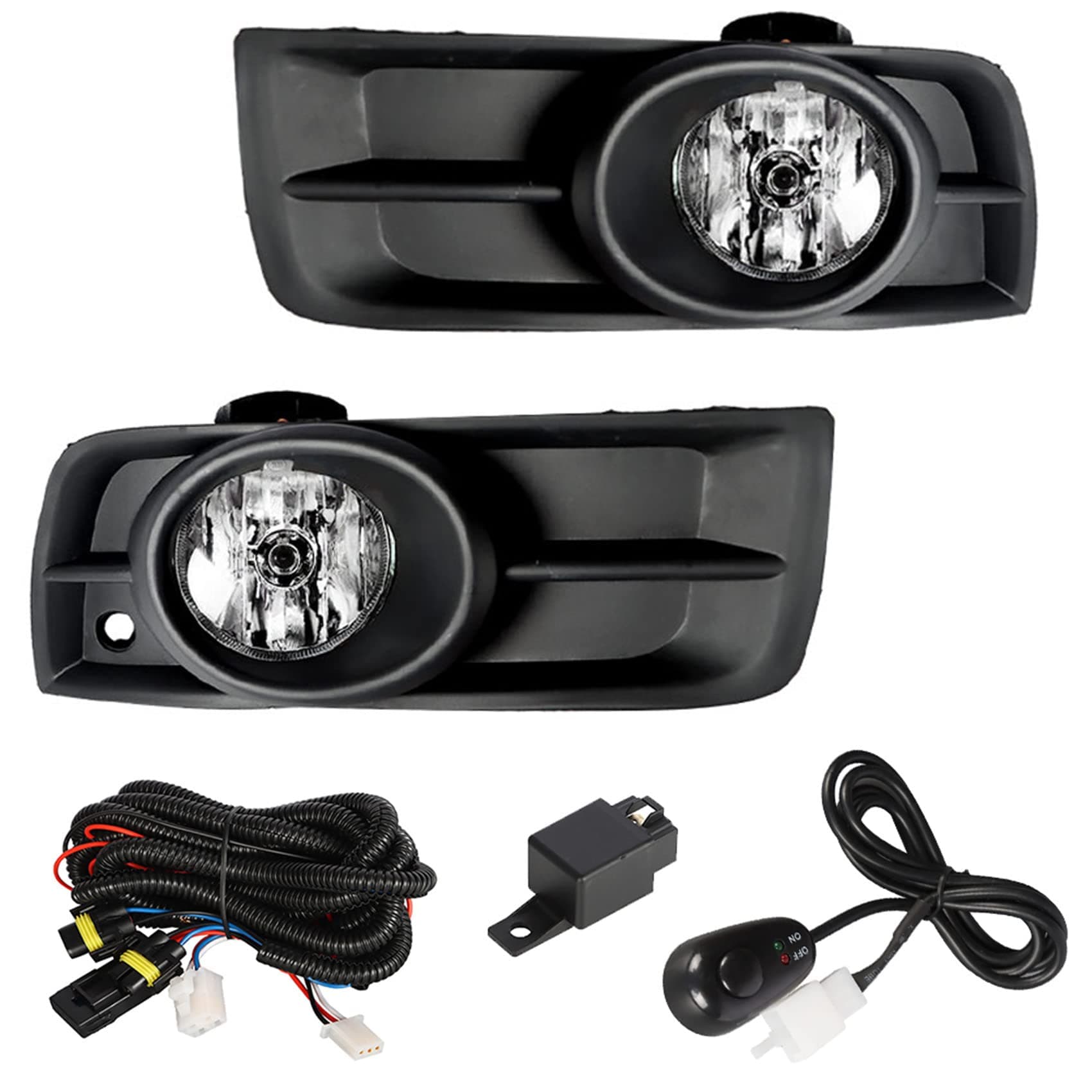 labwork 1 Pair Fog Lights Assembly Replacement for 2010-2014 Chevy Cruze Clear Lens with Bulbs Driving Fog Light Lamp Driver and Passenger Side